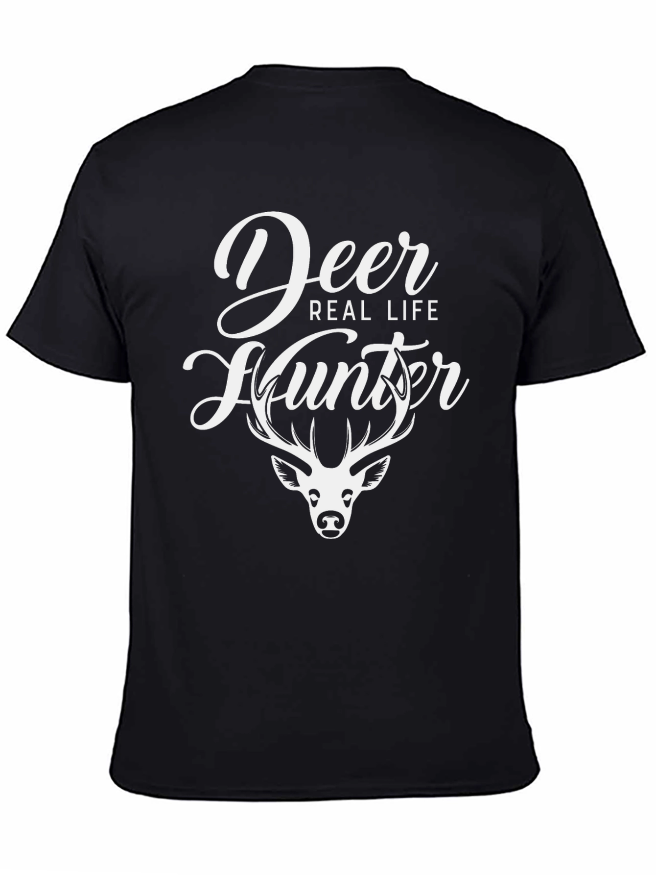 Deer Hunter Graphic Tee - Black Cotton Shirt