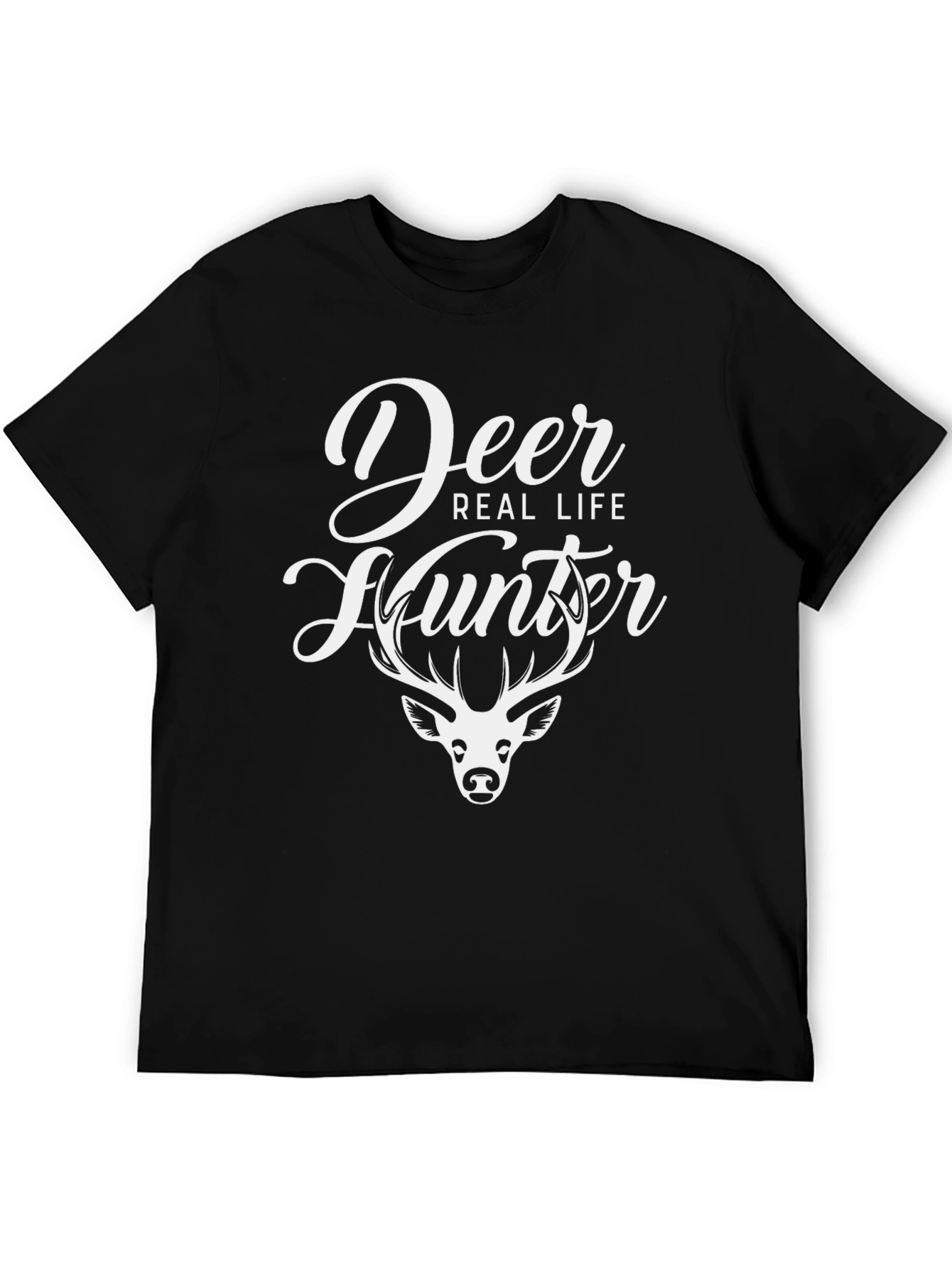 Deer Hunter Graphic Tee - Black Cotton Shirt