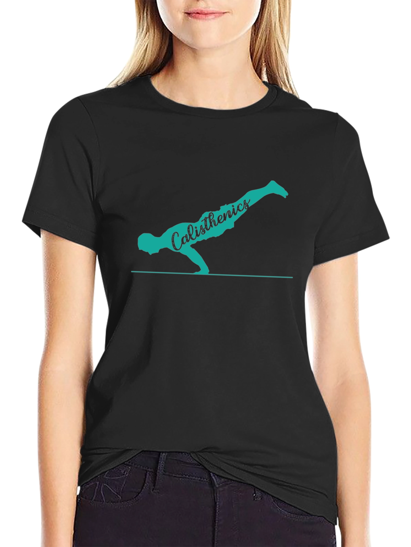 Calisthenics Silhouette Graphic Tee - Black