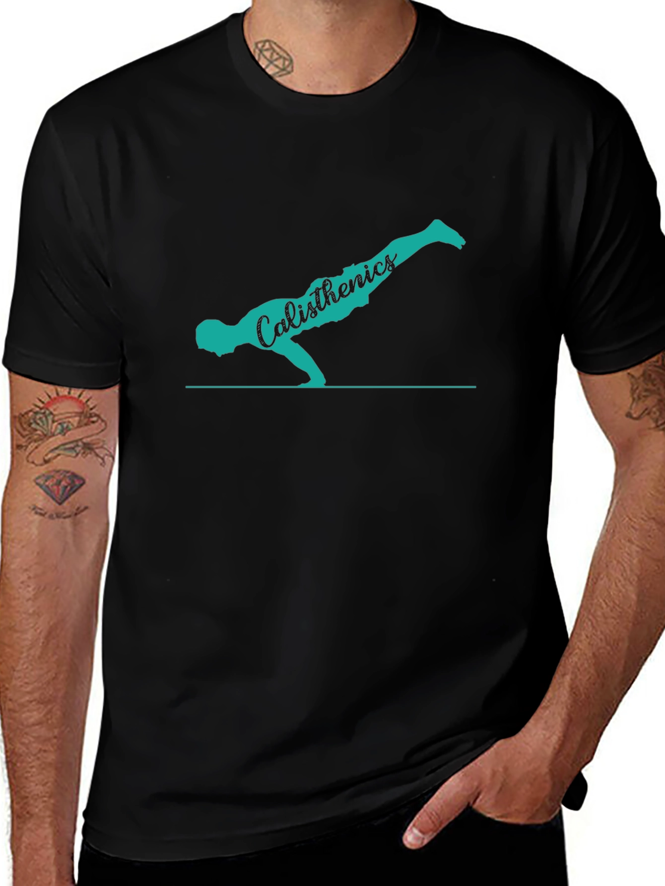 Calisthenics Silhouette Graphic Tee - Black