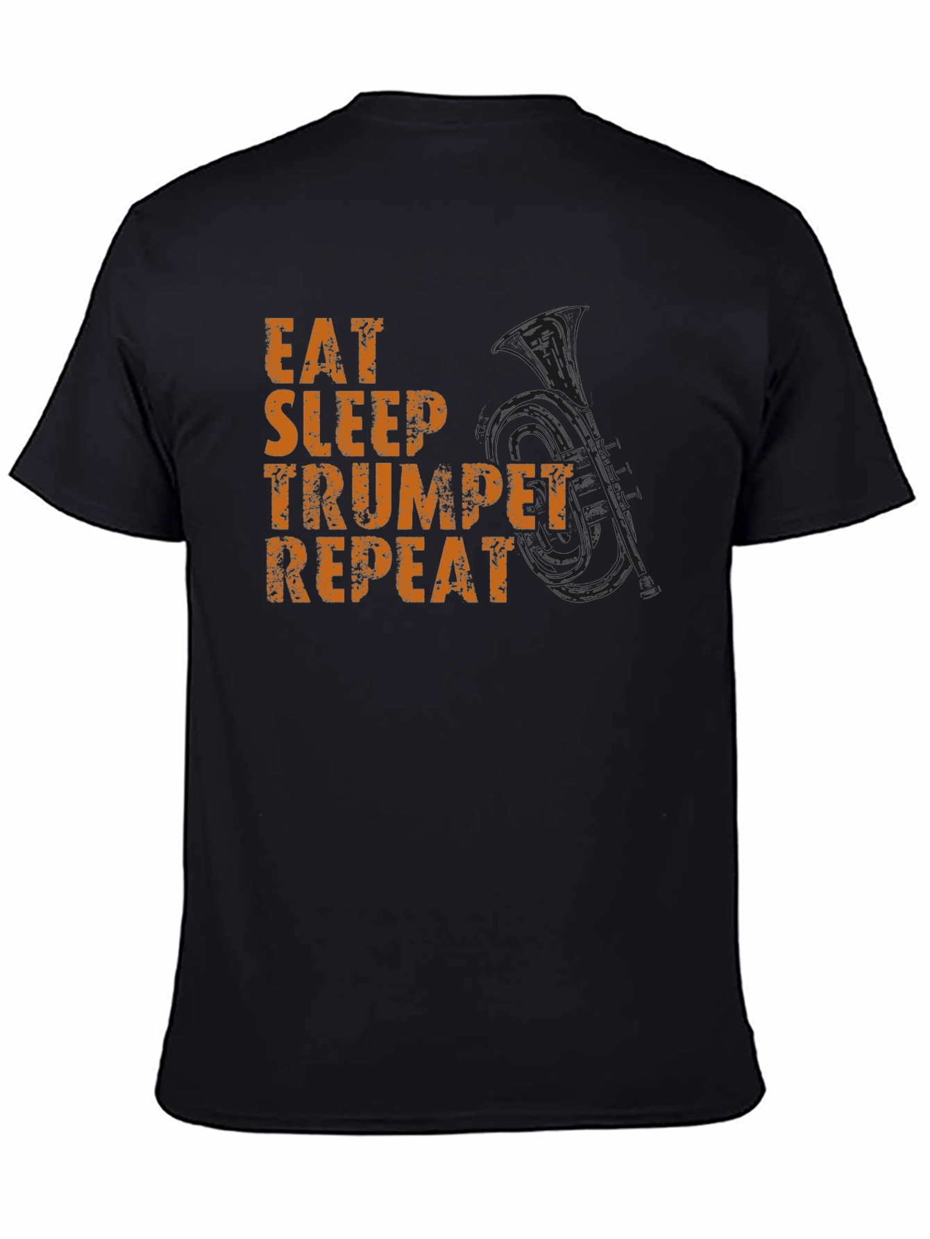 Eat Sleep Trumpet Repeat Black Graphic Tee