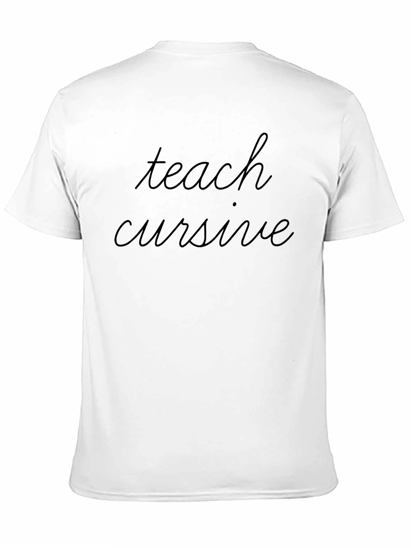 Teach Cursive Black T-Shirt - Classic Style