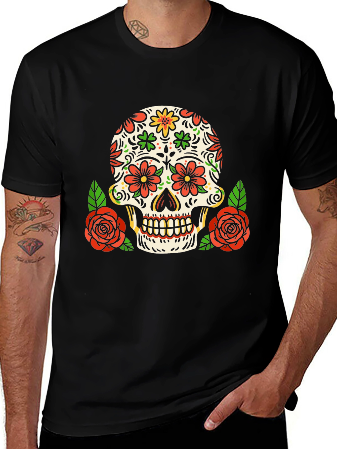 Day of the Dead Skull Graphic Tee