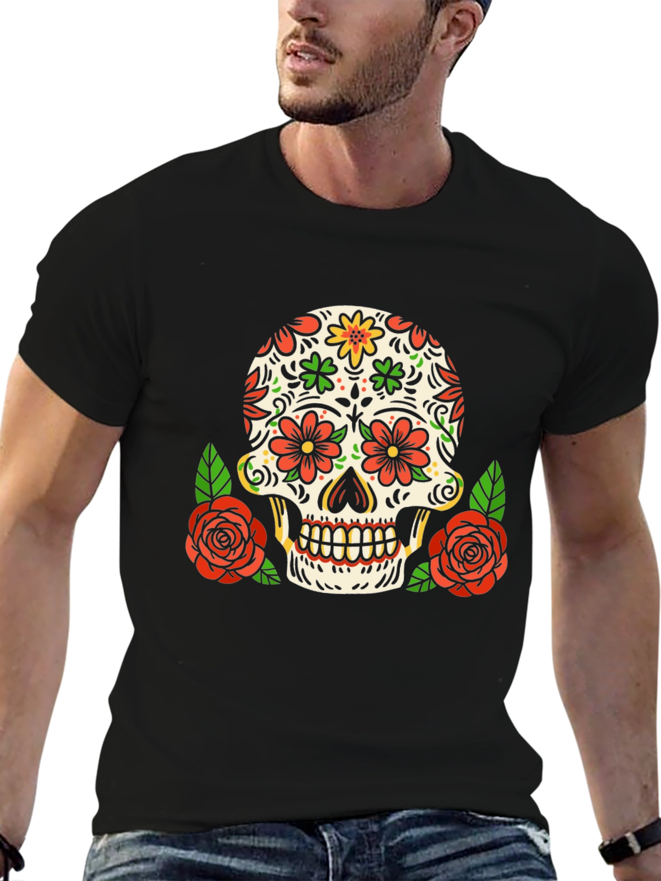 Day of the Dead Skull Graphic Tee