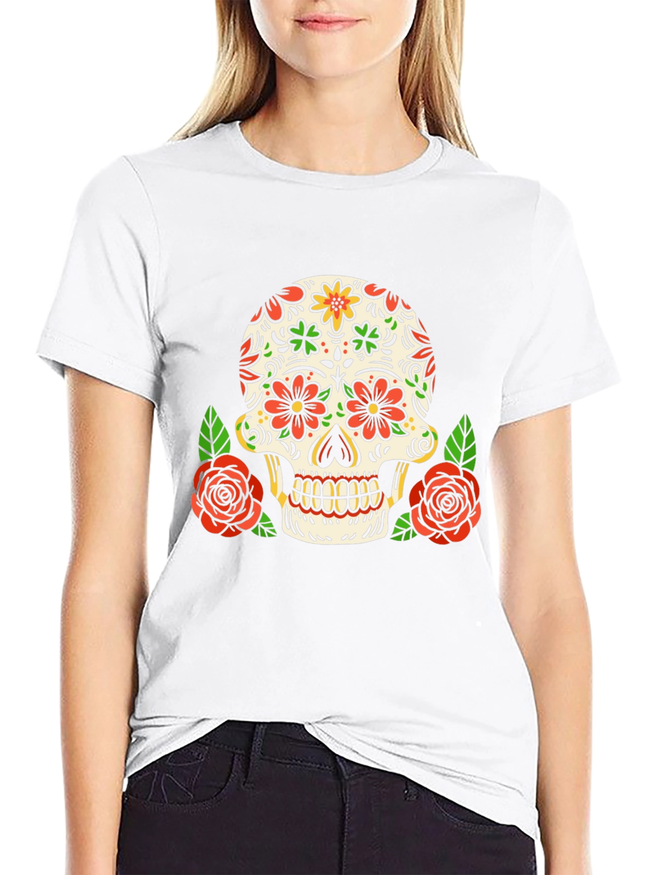 Day of the Dead Skull Graphic Tee