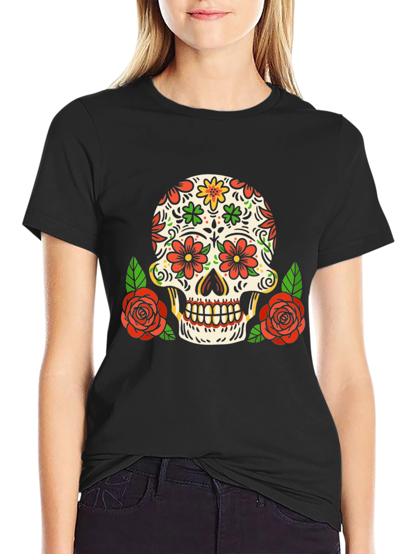 Day of the Dead Skull Graphic Tee