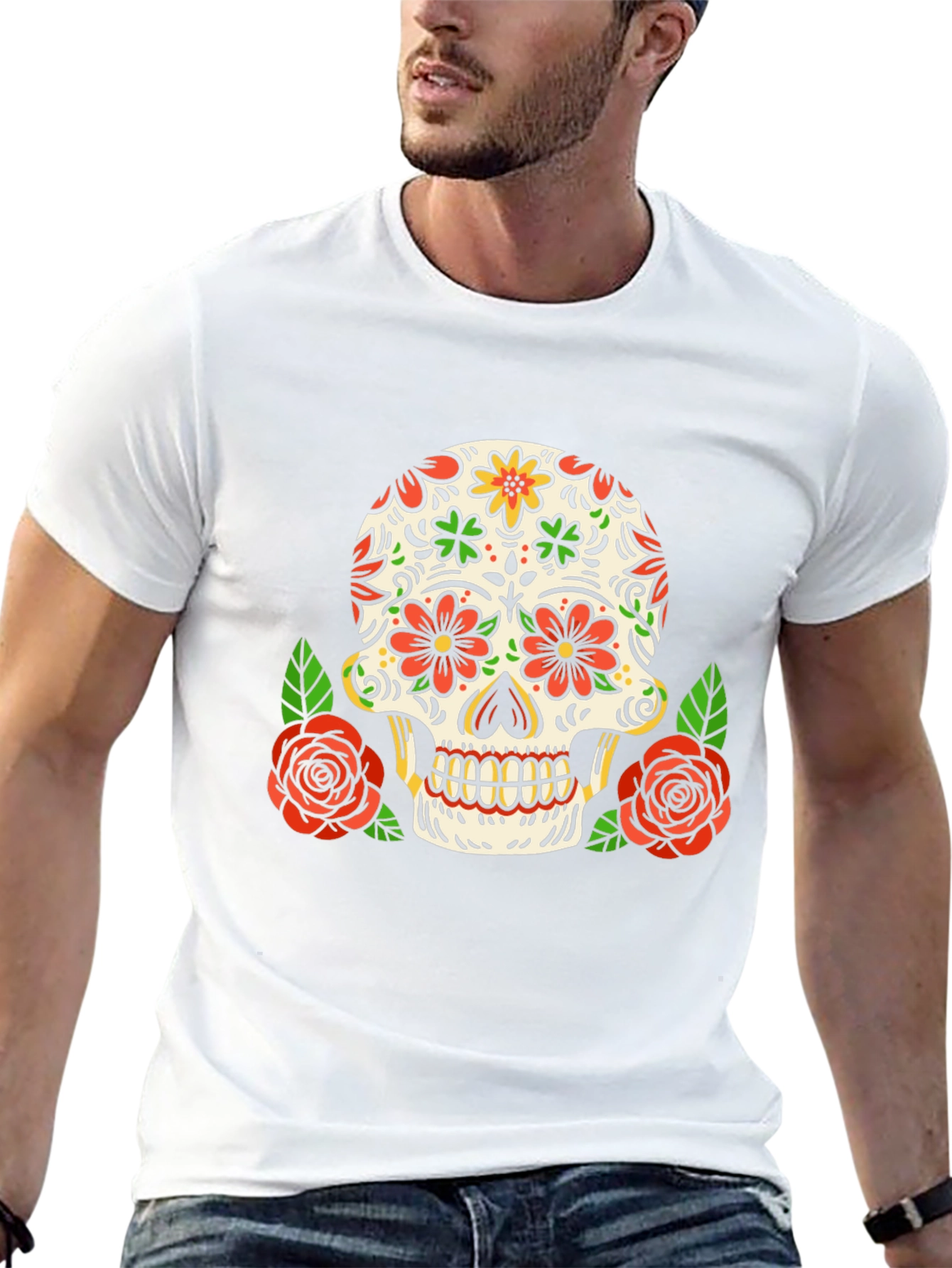 Day of the Dead Skull Graphic Tee