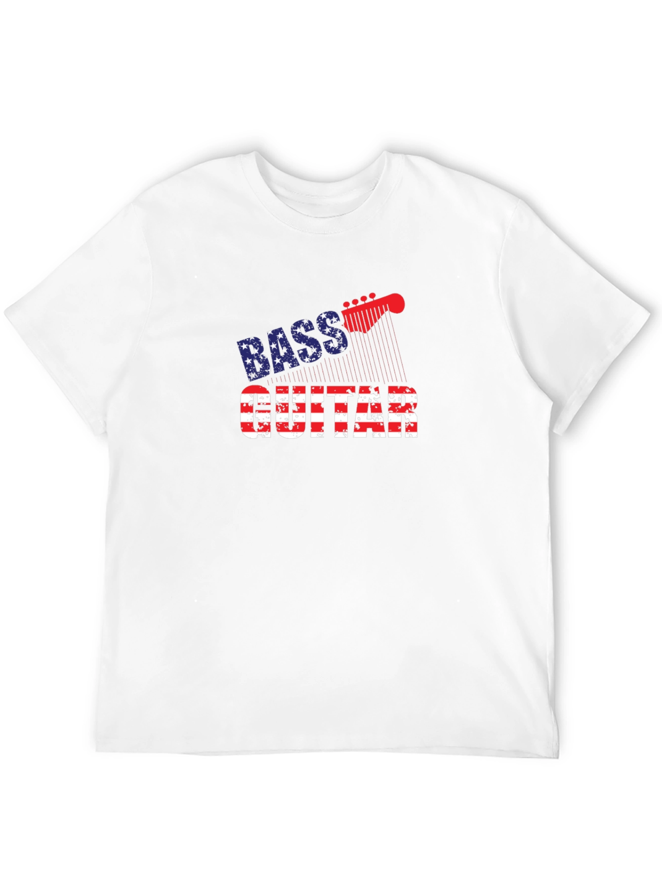 Bass Guitar USA Flag Graphic T-Shirt