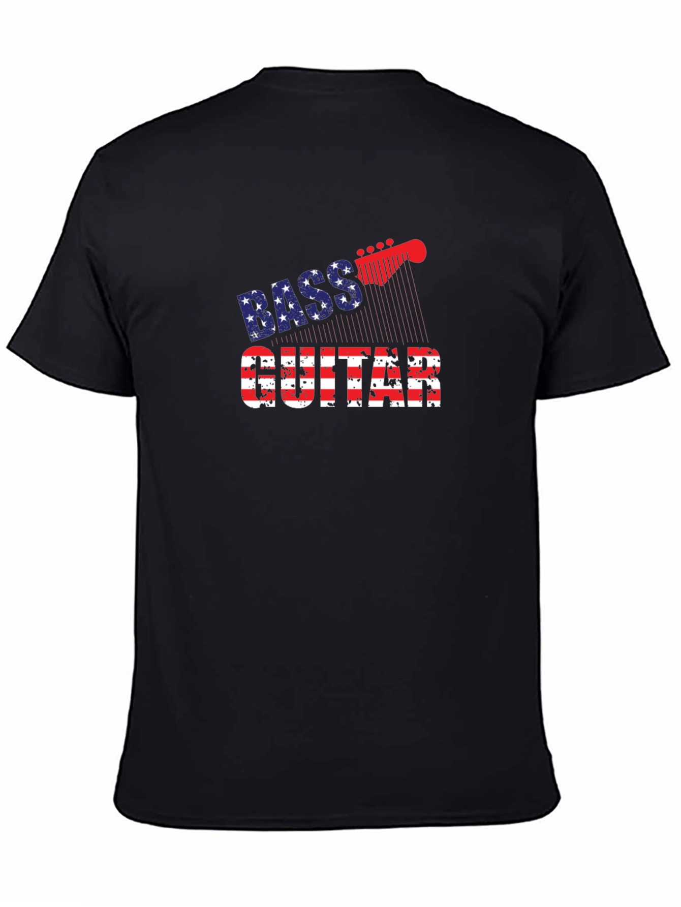 Bass Guitar USA Flag Graphic T-Shirt