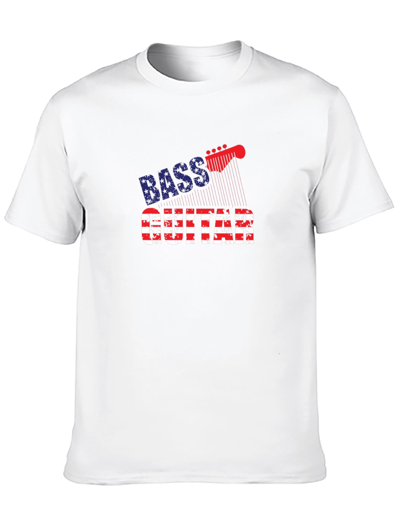 Bass Guitar USA Flag Graphic T-Shirt