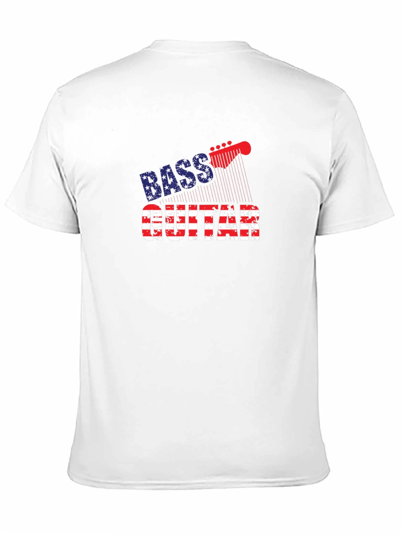 Bass Guitar USA Flag Graphic T-Shirt