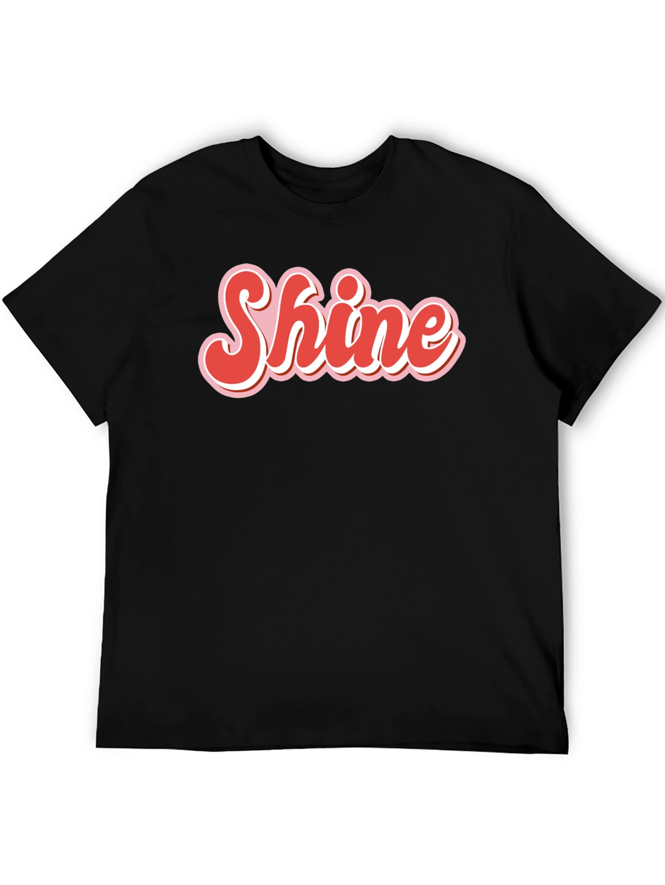 Retro Shine Graphic Tee - Black Cotton T-Shirt