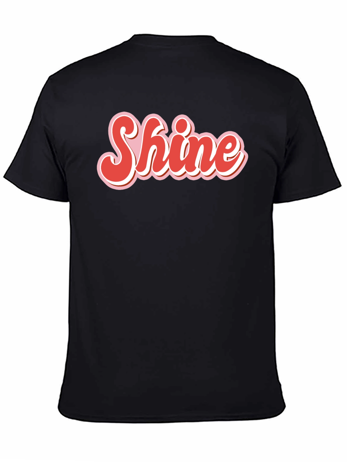 Retro Shine Graphic Tee - Black Cotton T-Shirt