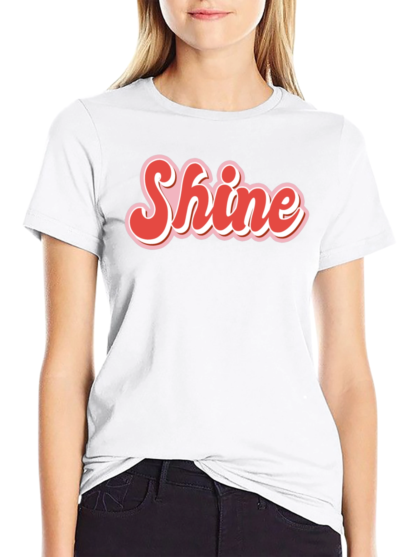 Retro Shine Graphic Tee - Black Cotton T-Shirt