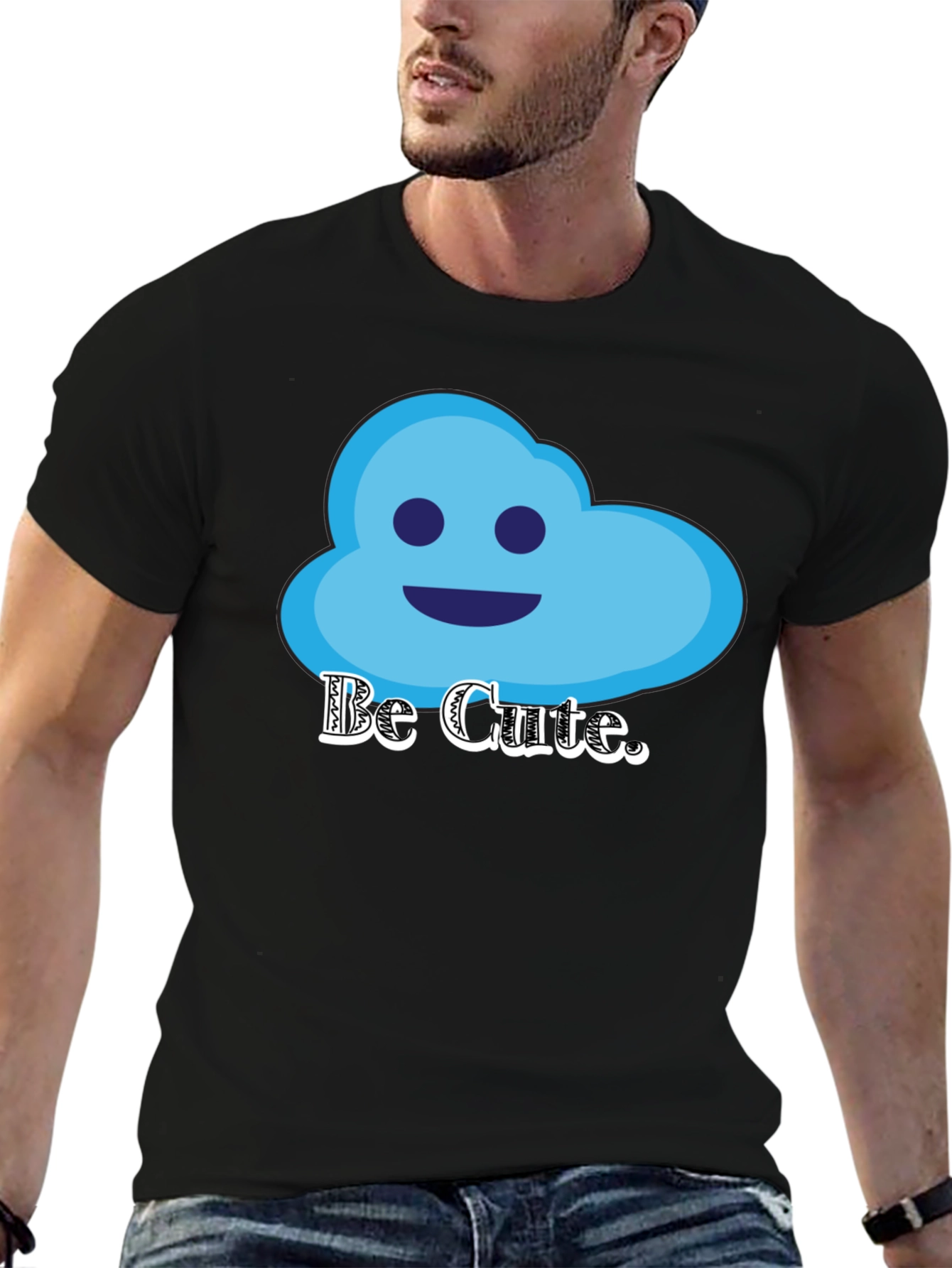 Be Cute Graphic T-Shirt - Cloud Design