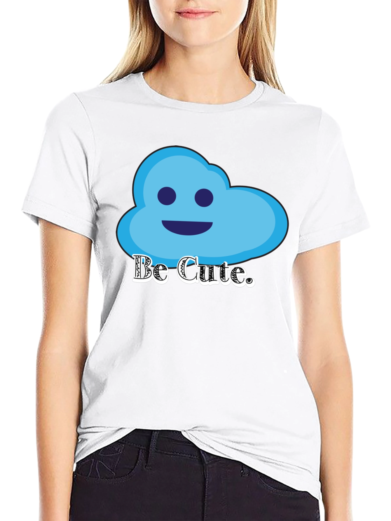 Be Cute Graphic T-Shirt - Cloud Design