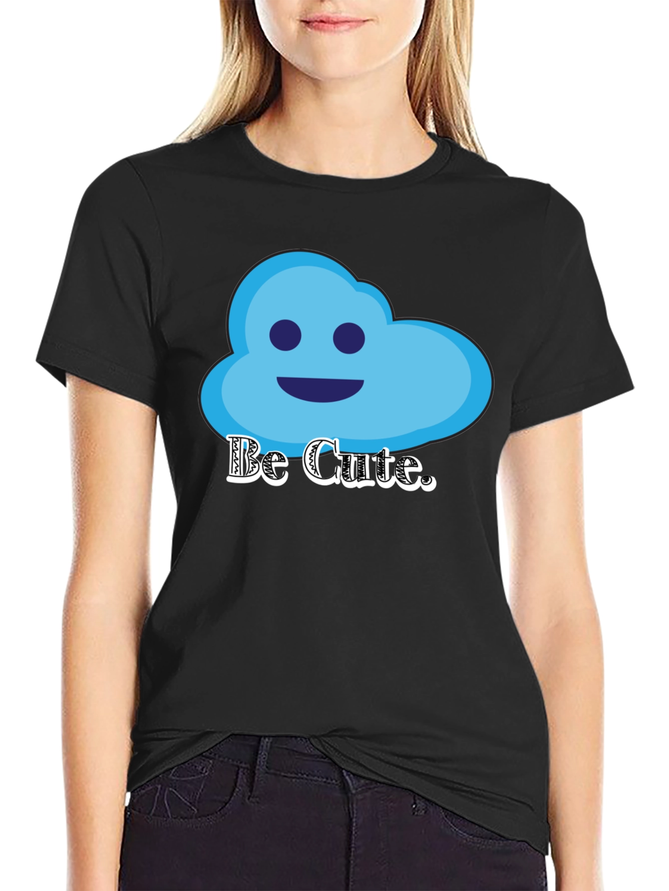 Be Cute Graphic T-Shirt - Cloud Design