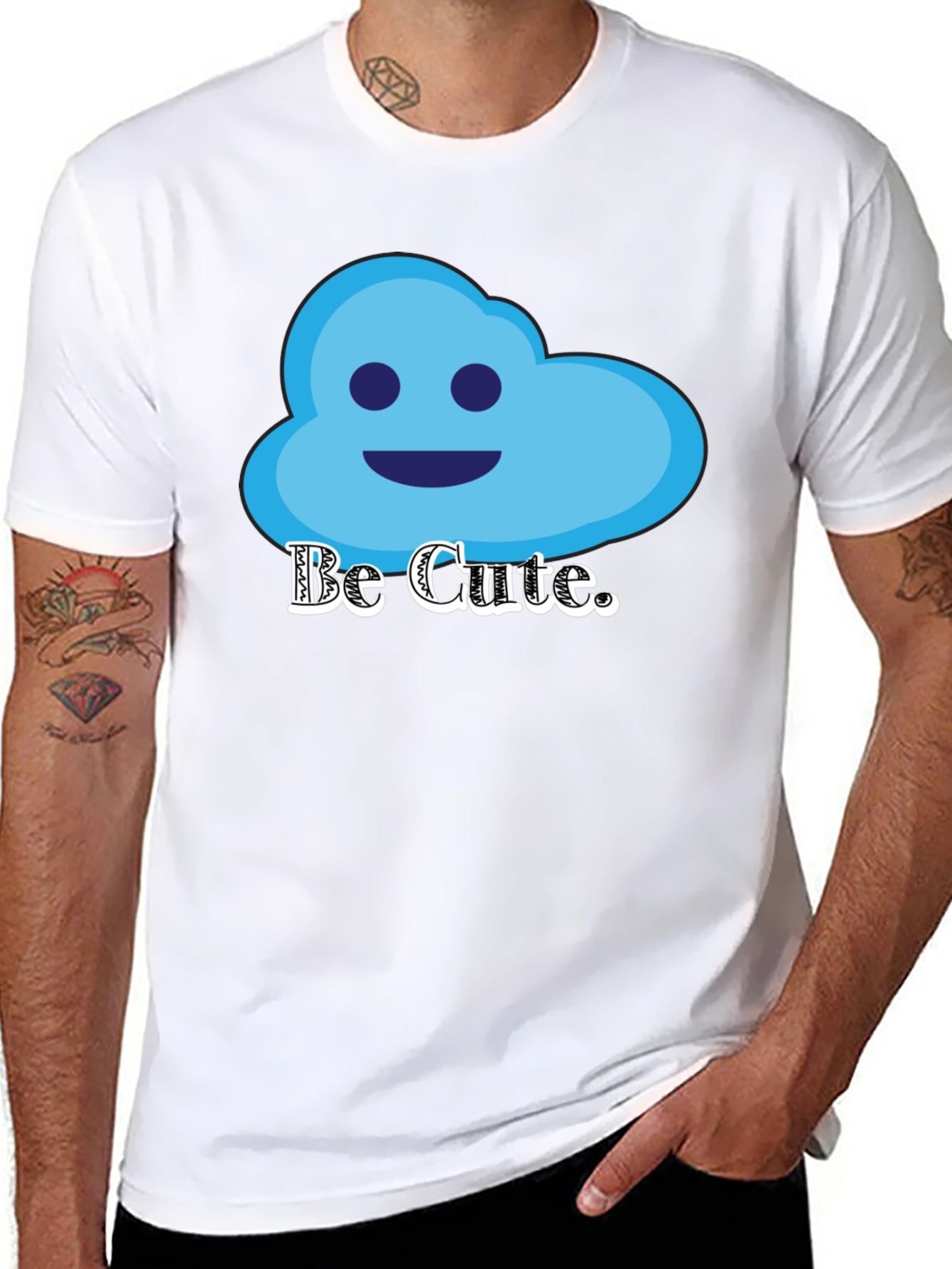 Be Cute Graphic T-Shirt - Cloud Design