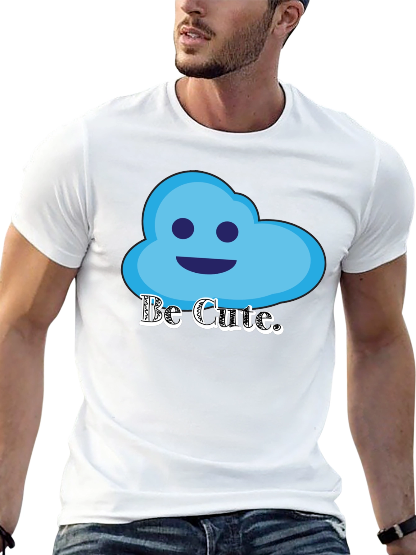 Be Cute Graphic T-Shirt - Cloud Design