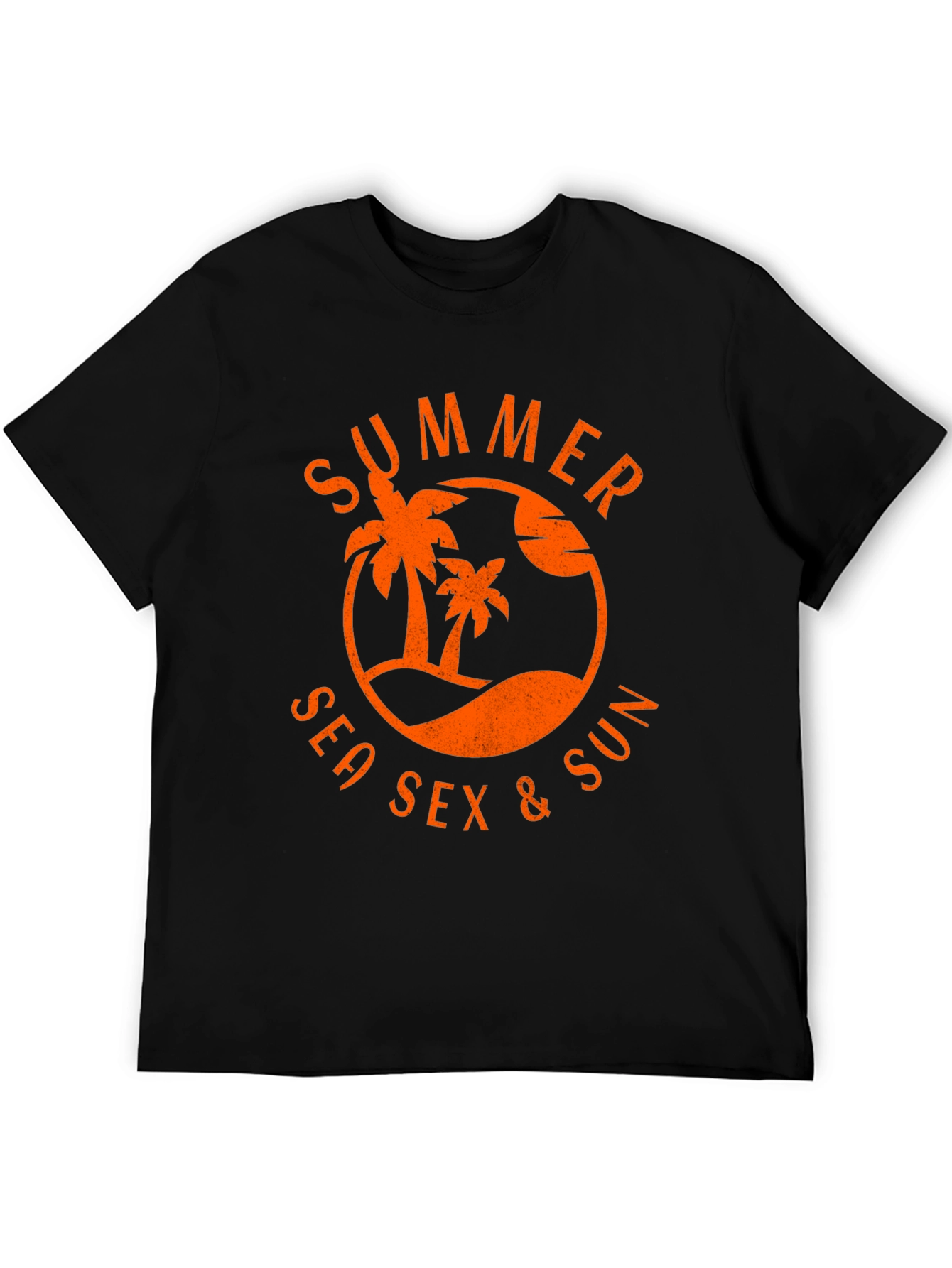 Summer Sea Sex & Sun Graphic T-Shirt - Black