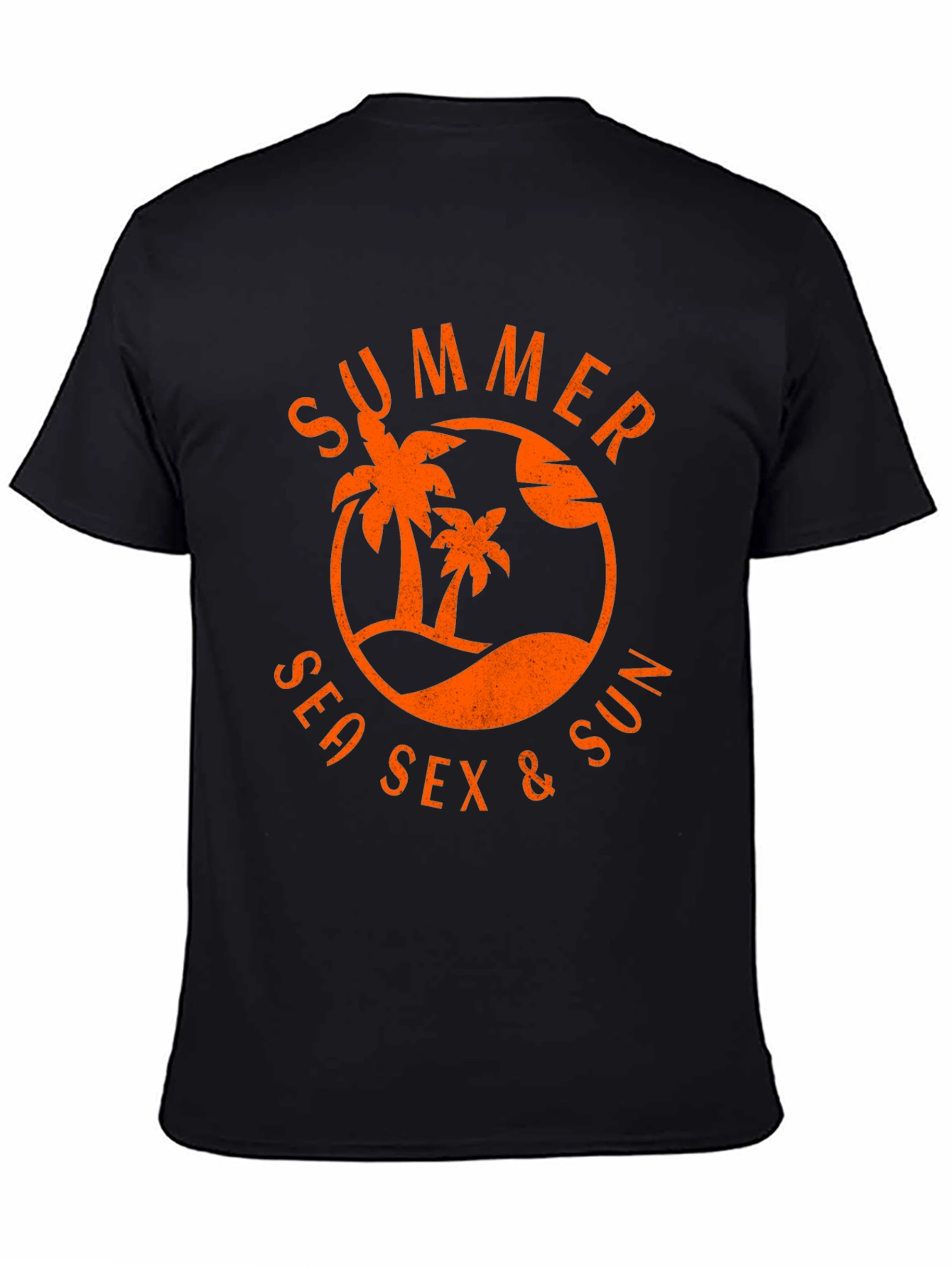Summer Sea Sex & Sun Graphic T-Shirt - Black
