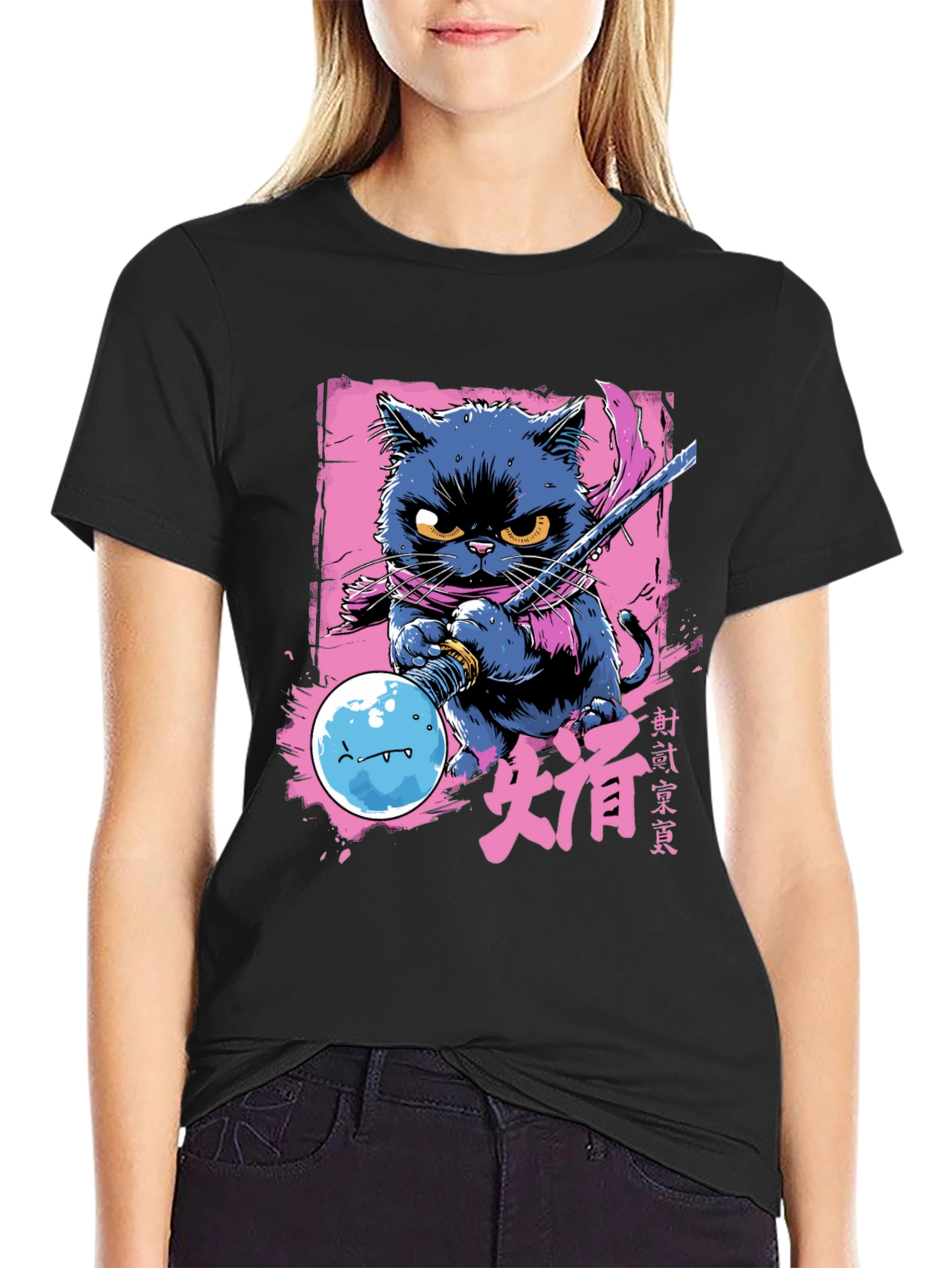Samurai Cat T-Shirt - Unique Graphic Tee