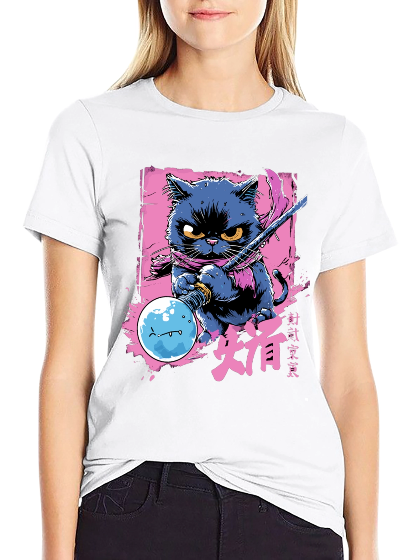 Samurai Cat T-Shirt - Unique Graphic Tee