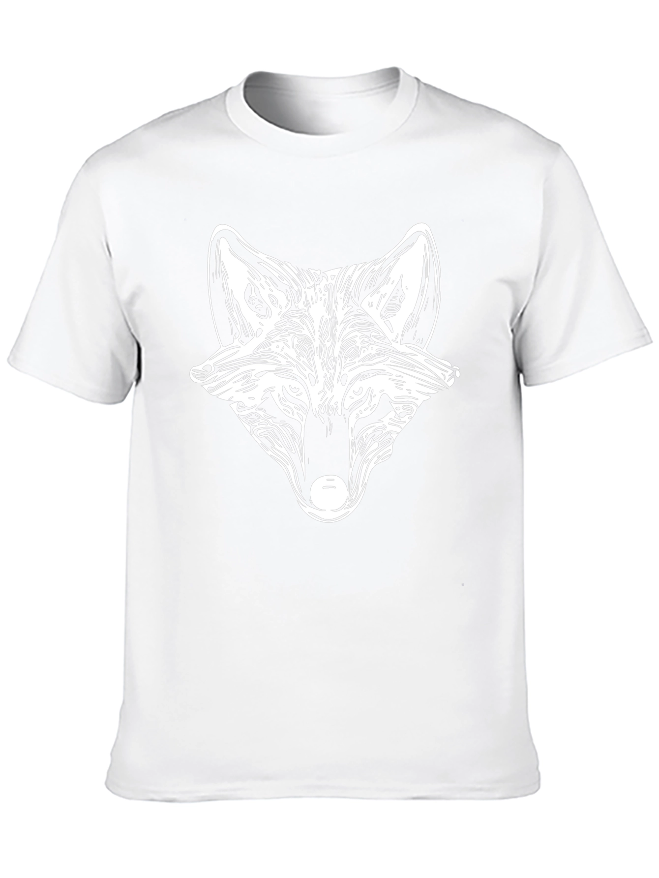 Black T-Shirt with Wolf Graphic