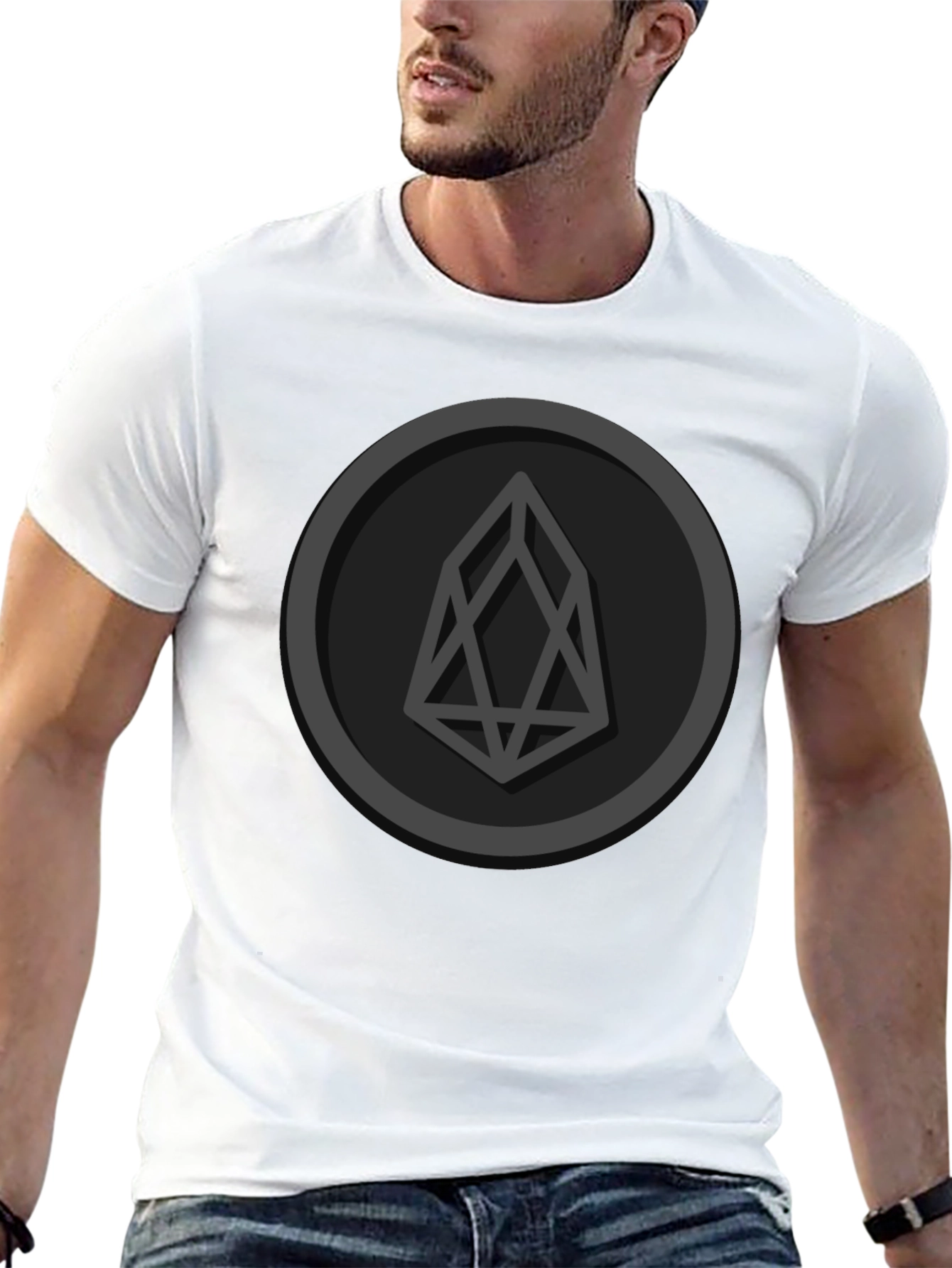 EOS Crypto Logo Black T-Shirt - Blockchain Enthusiast Tee