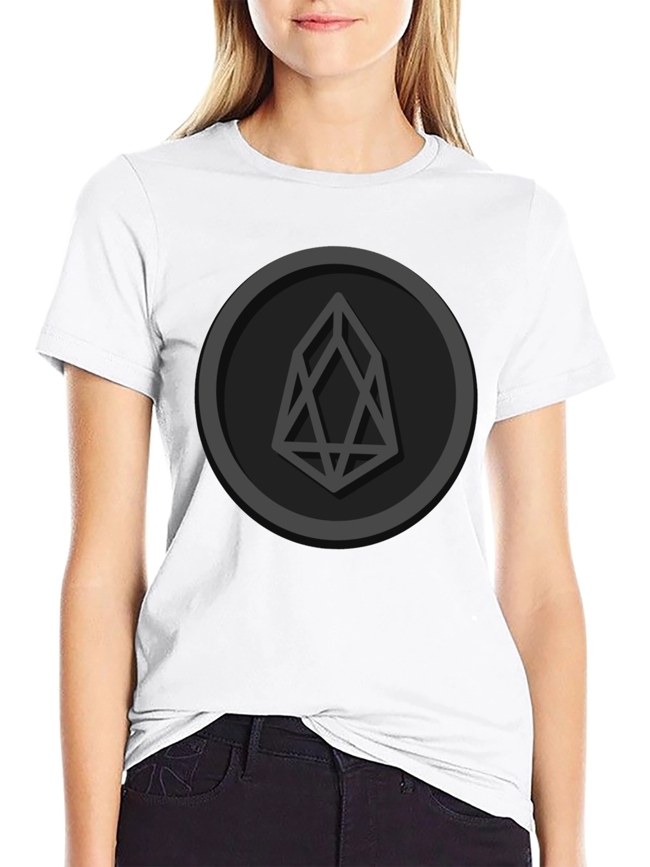 EOS Crypto Logo Black T-Shirt - Blockchain Enthusiast Tee