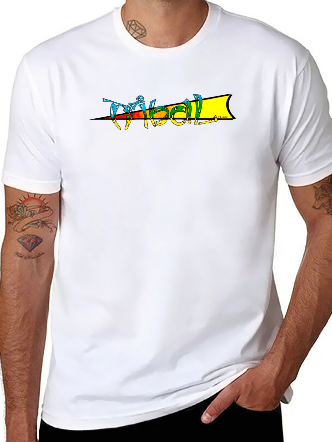 Retro Tribal Graphic T-Shirt - Black