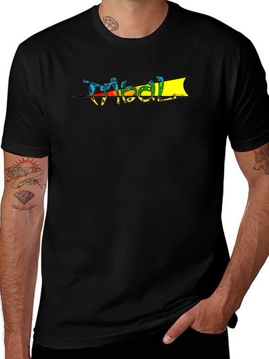 Retro Tribal Graphic T-Shirt - Black