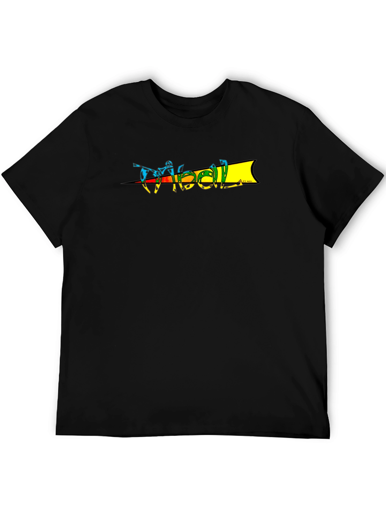 Retro Tribal Graphic T-Shirt - Black