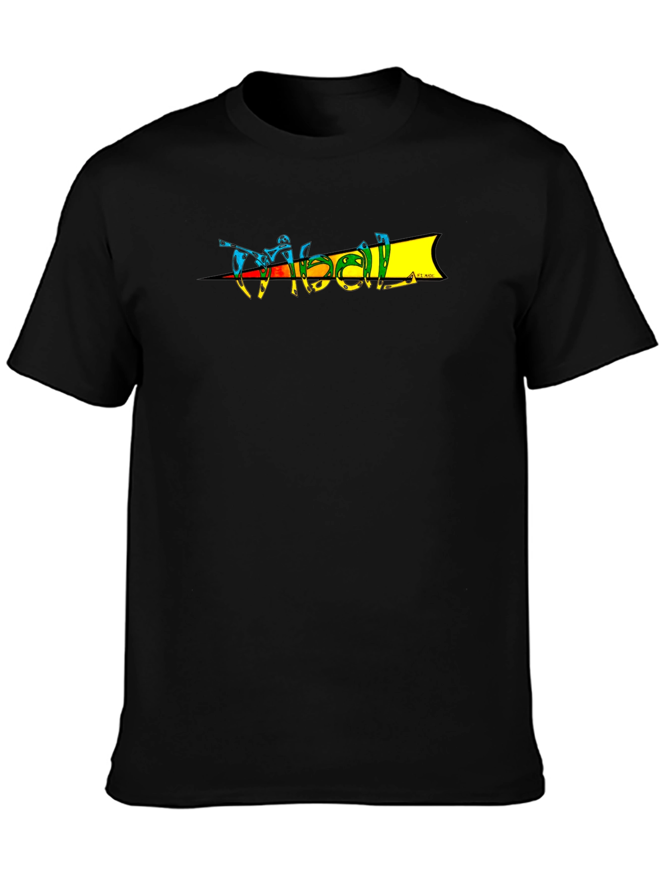 Retro Tribal Graphic T-Shirt - Black