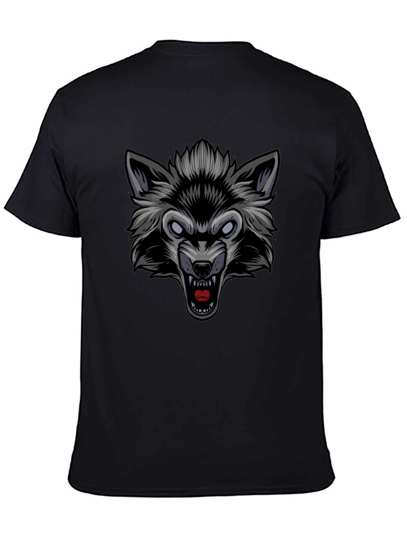 Wolf Graphic Black T-Shirt - Fierce Style!