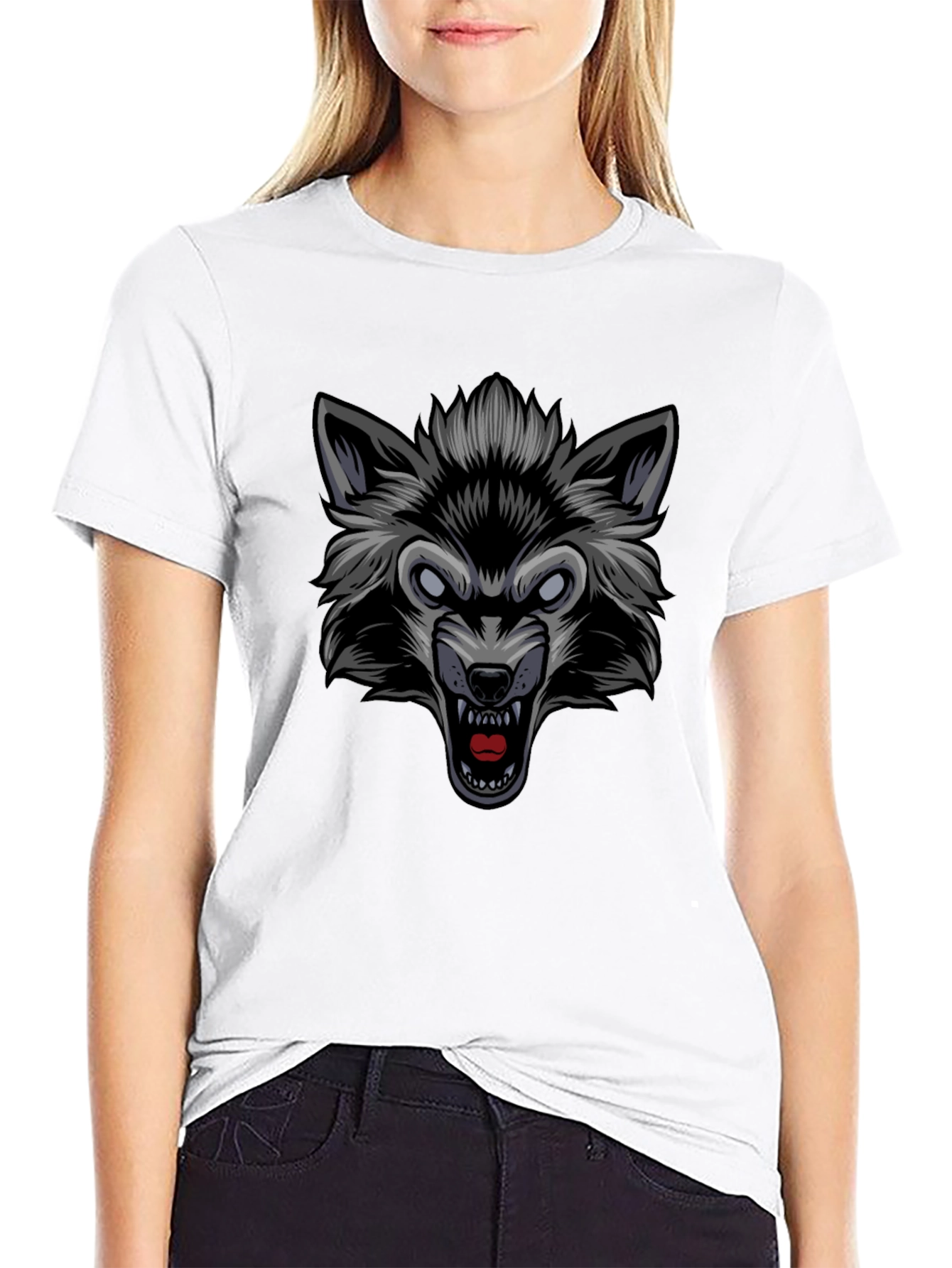 Wolf Graphic Black T-Shirt - Fierce Style!