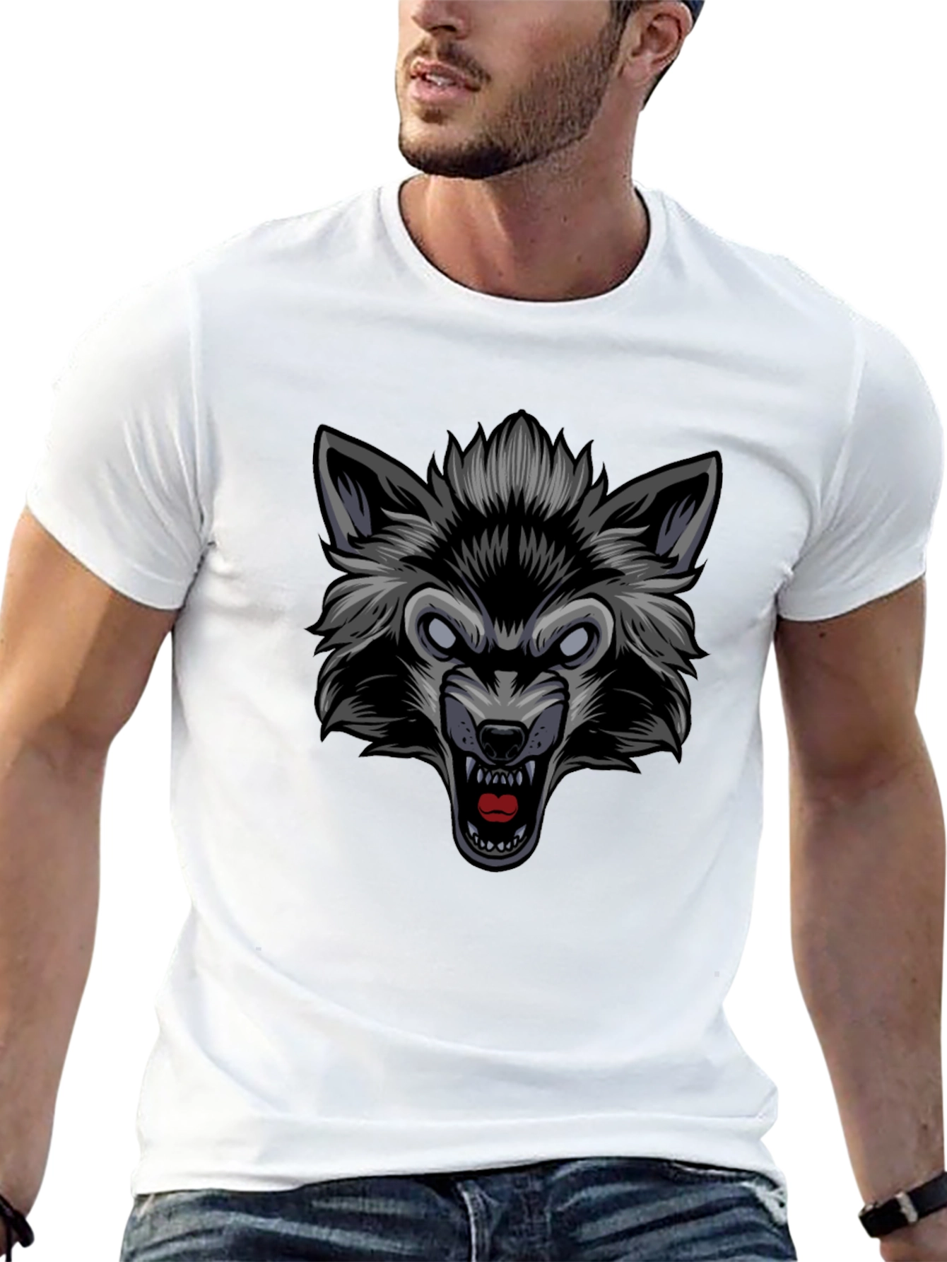 Wolf Graphic Black T-Shirt - Fierce Style!