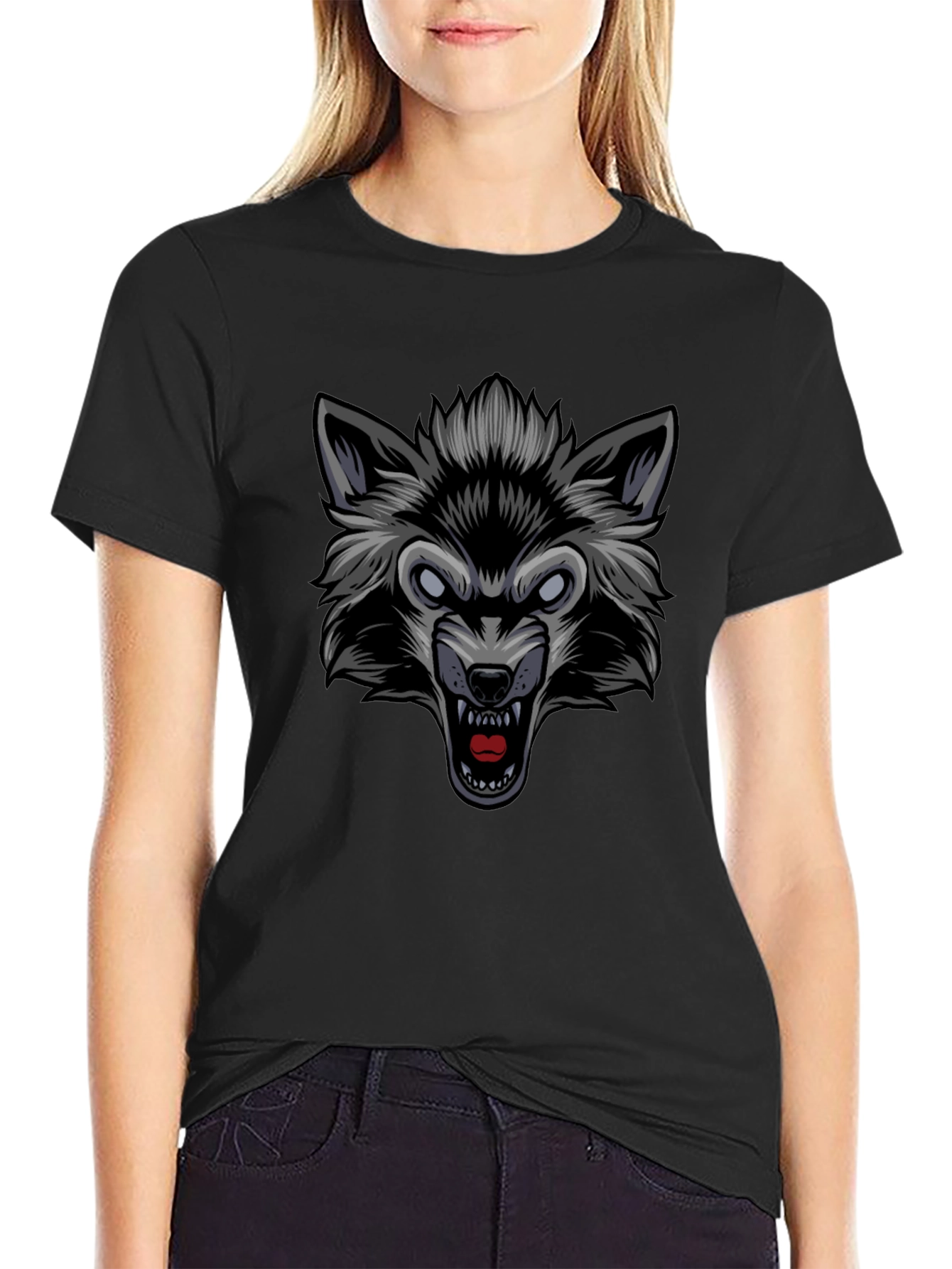 Wolf Graphic Black T-Shirt - Fierce Style!