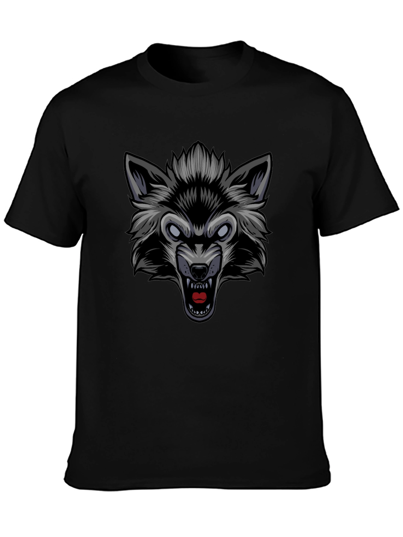 Wolf Graphic Black T-Shirt - Fierce Style!