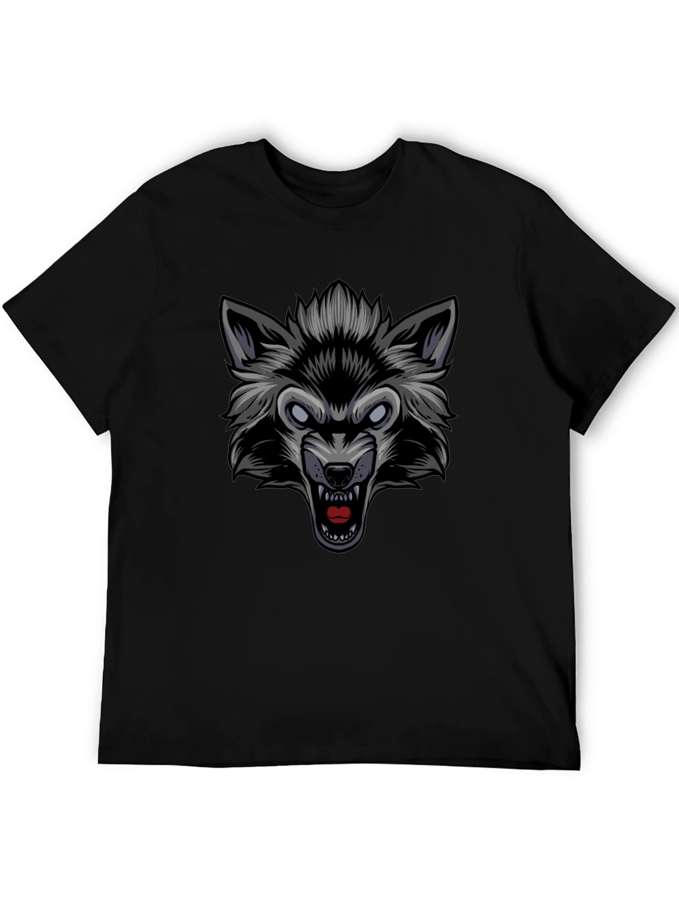 Wolf Graphic Black T-Shirt - Fierce Style!