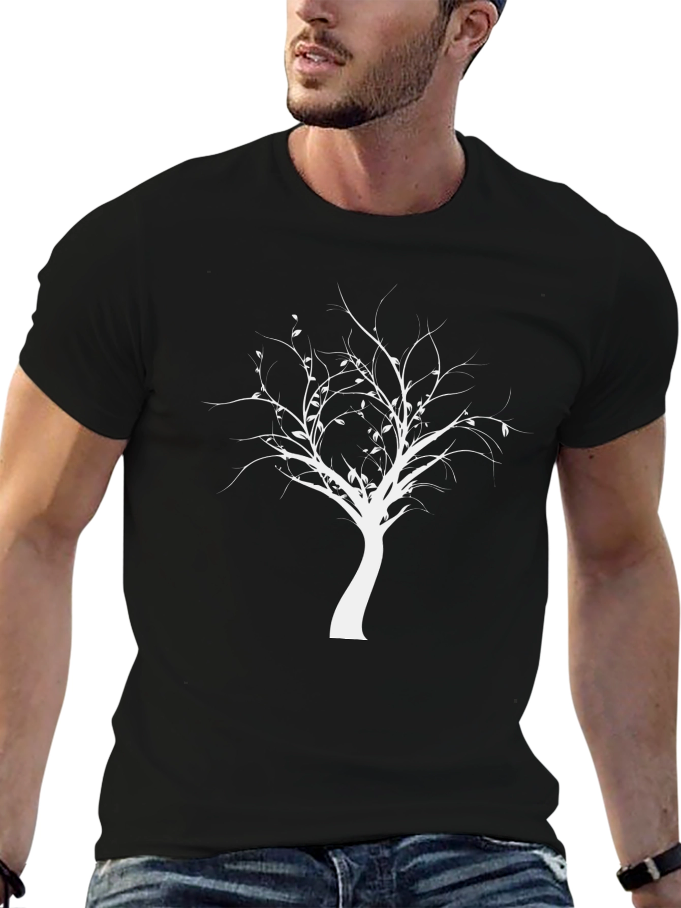 Tree Graphic Black T-Shirt - Nature Inspired Design