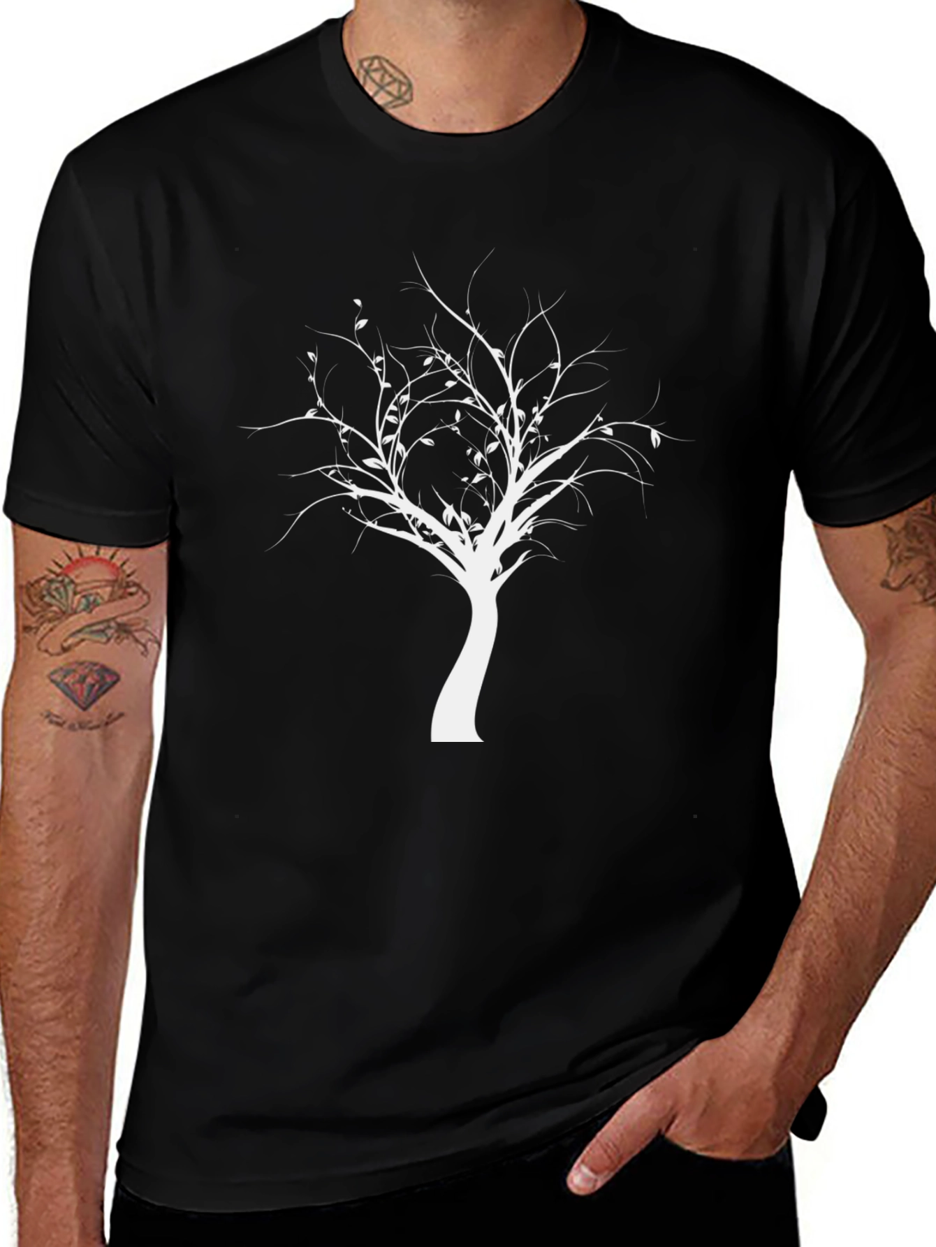 Tree Graphic Black T-Shirt - Nature Inspired Design