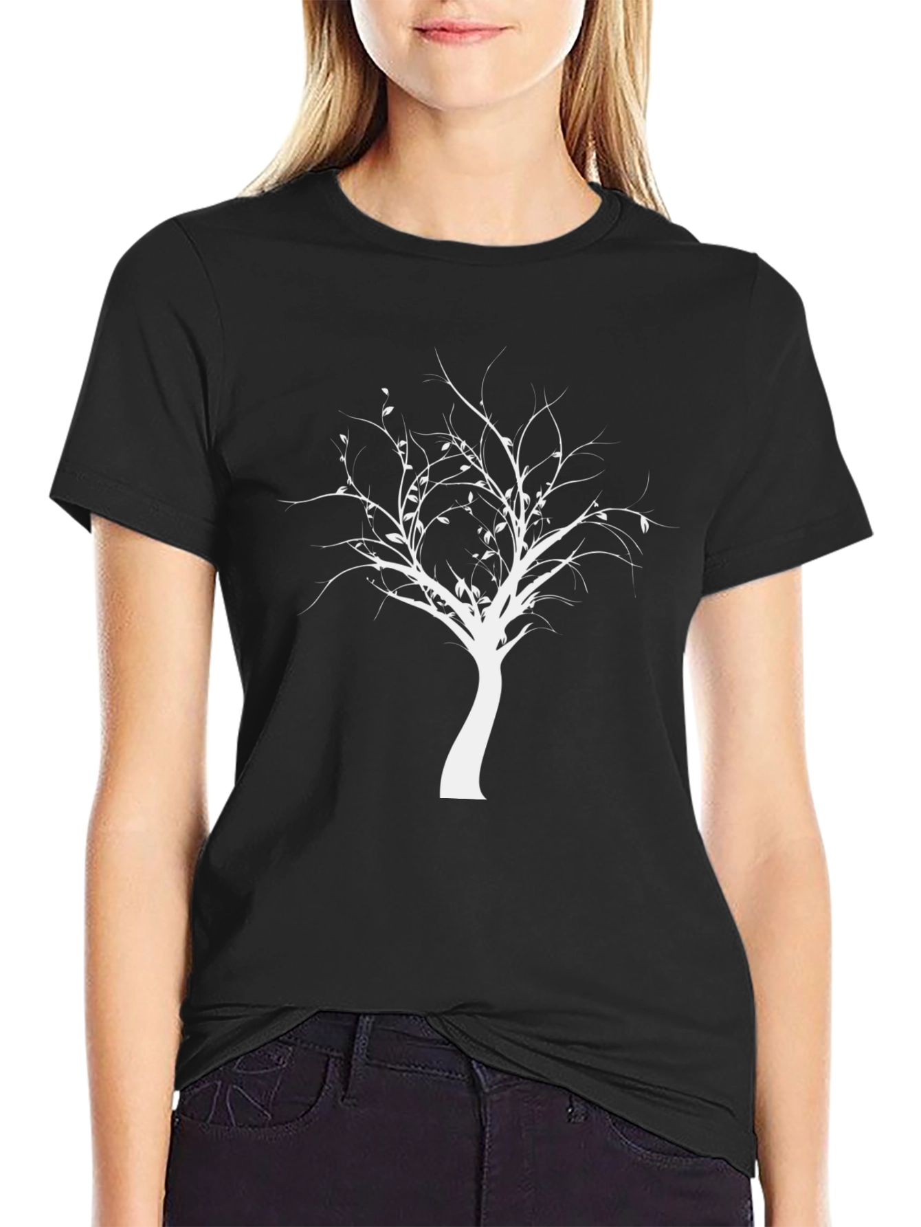Tree Graphic Black T-Shirt - Nature Inspired Design