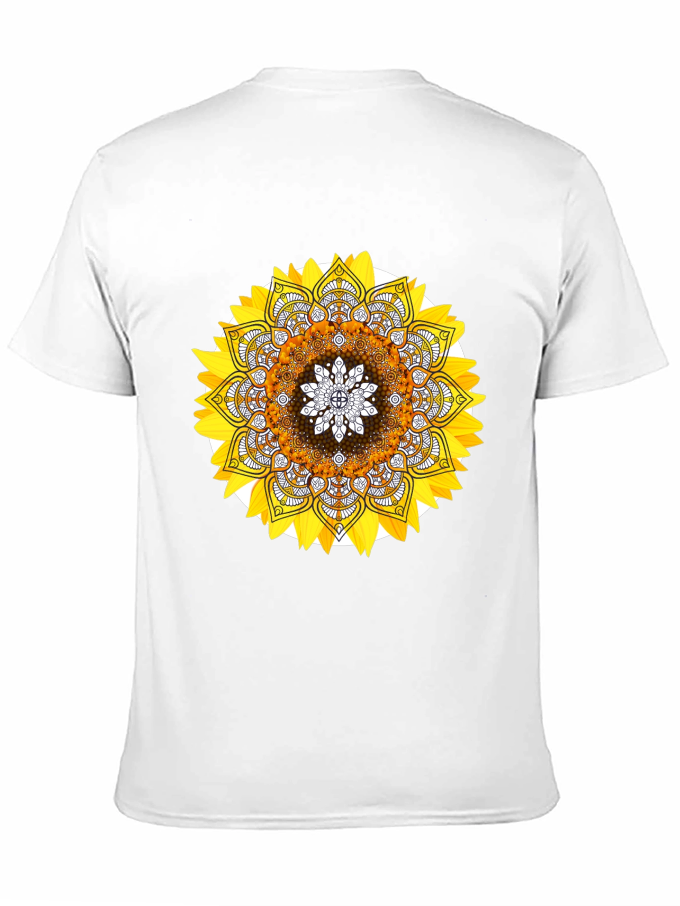 Sunflower Mandala Graphic Tee - Stylish Black T-Shirt