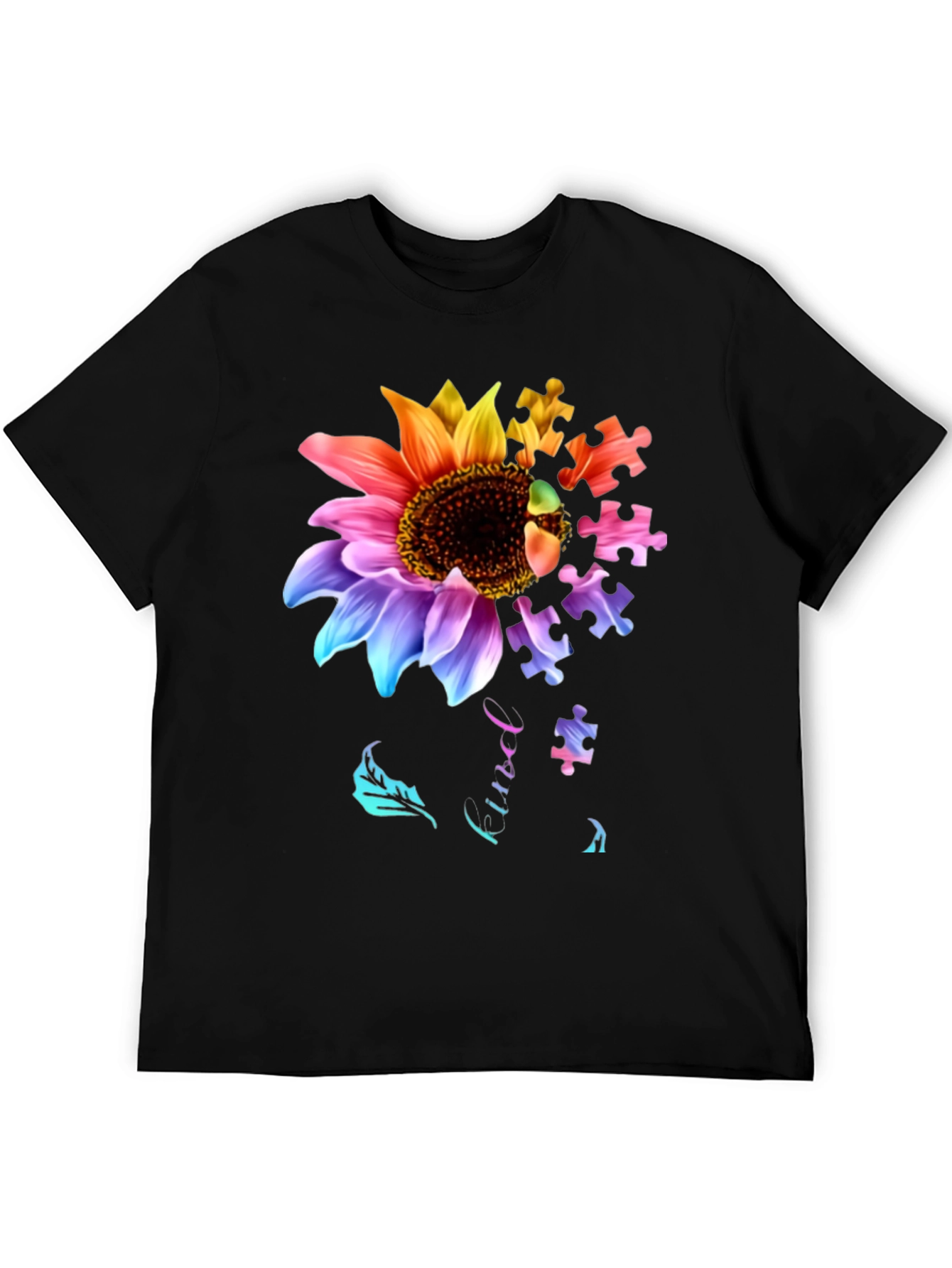 Autism Awareness Sunflower Puzzle T-Shirt