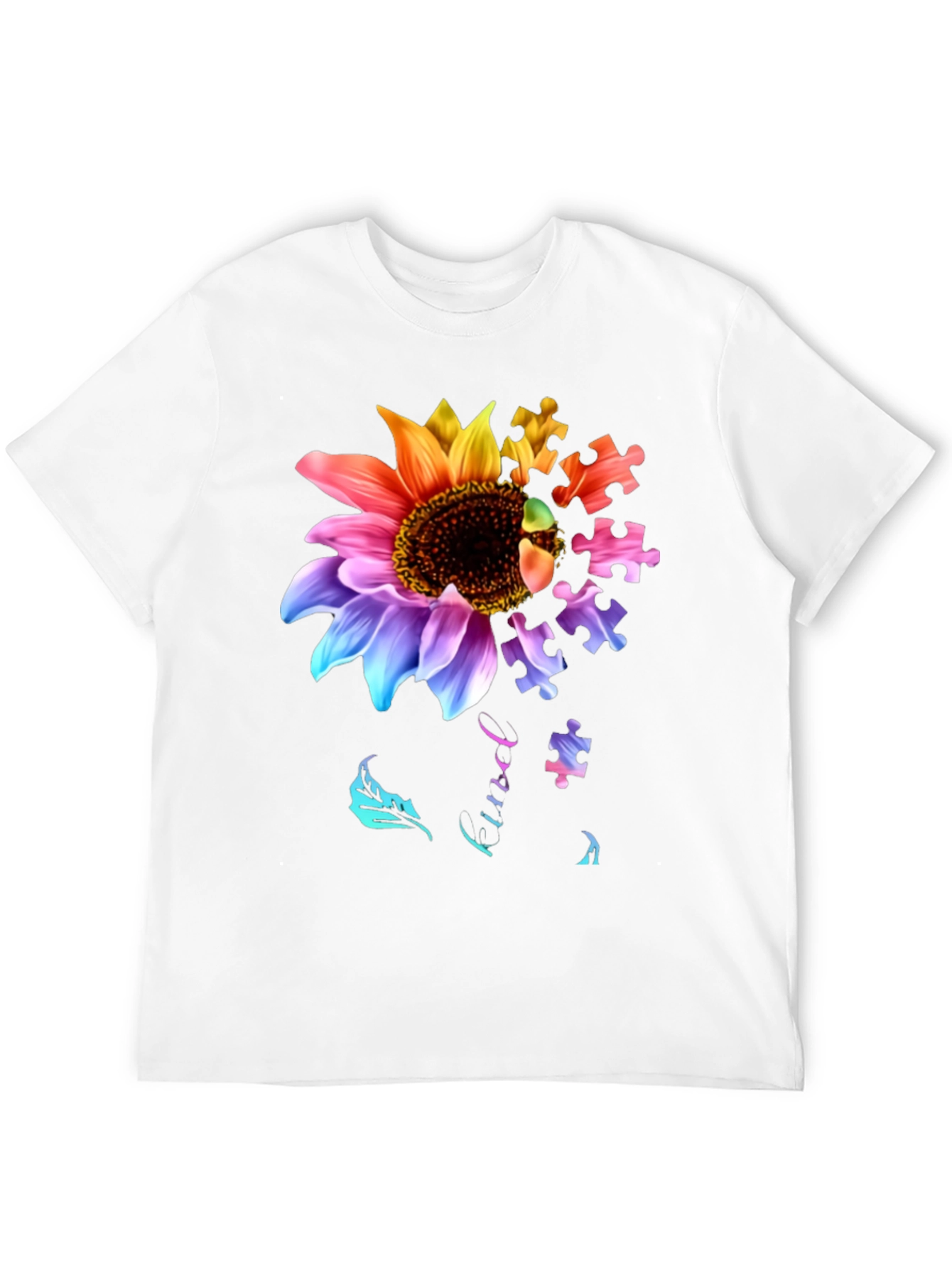 Autism Awareness Sunflower Puzzle T-Shirt