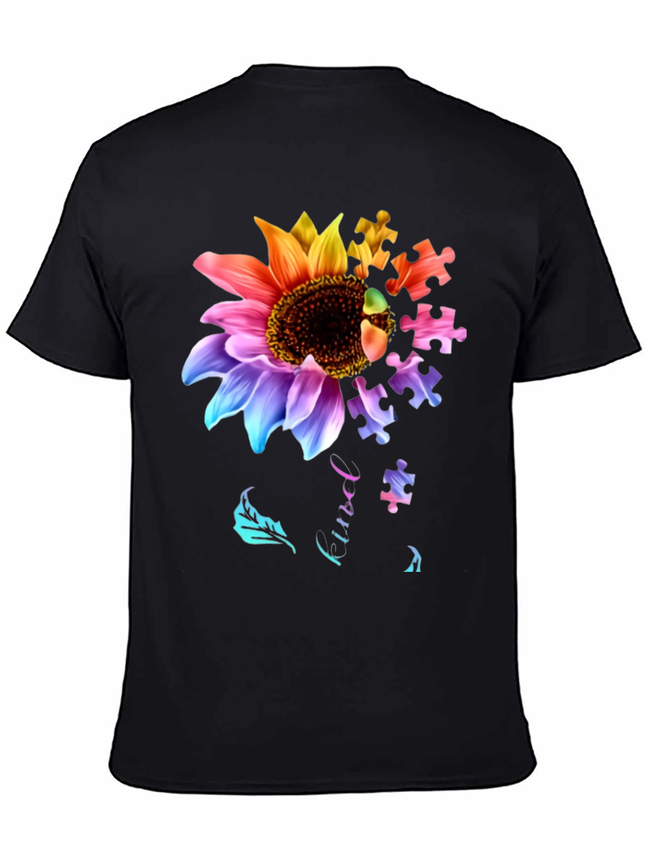 Autism Awareness Sunflower Puzzle T-Shirt