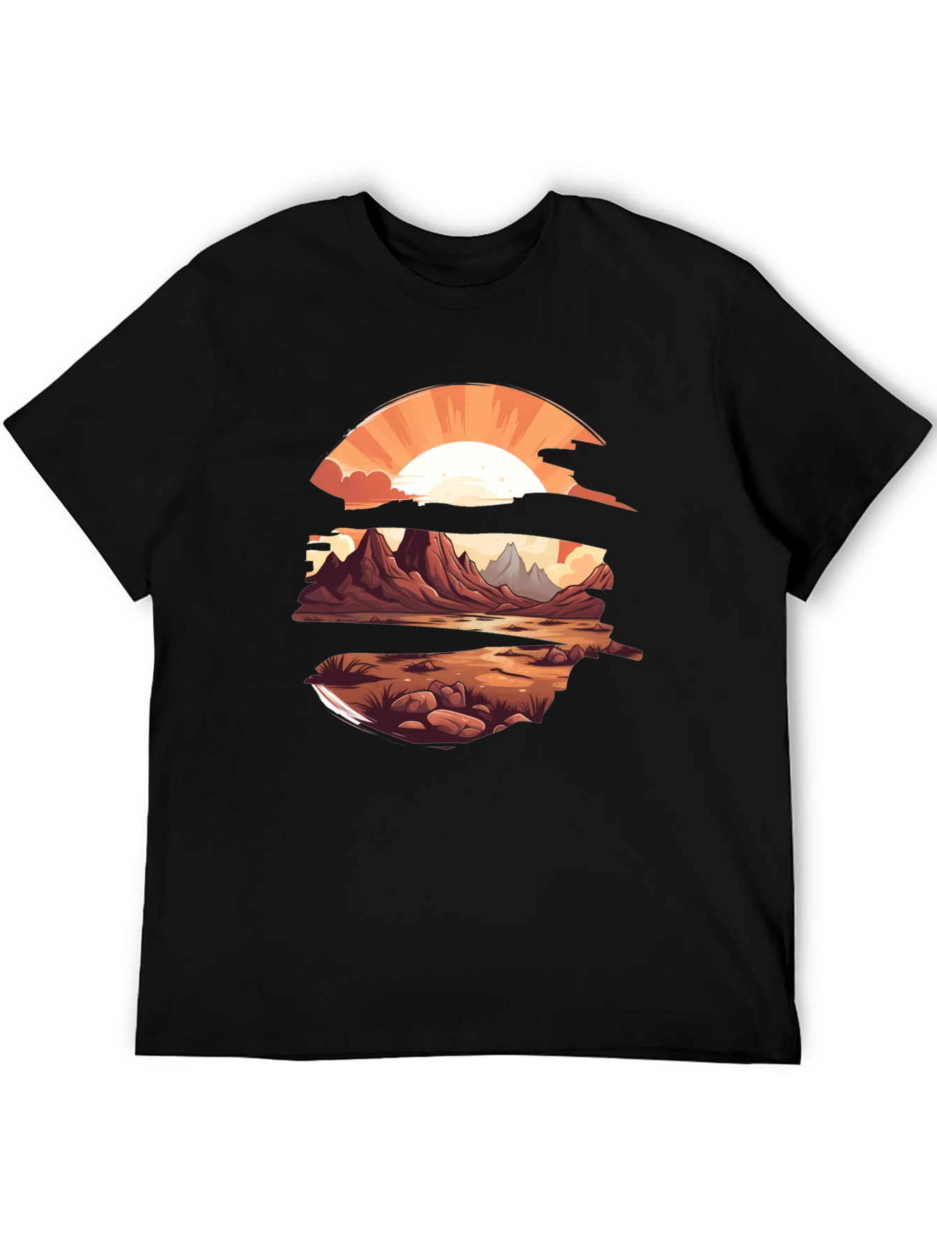 Sunset Landscape Graphic Tee - Stylish Comfort
