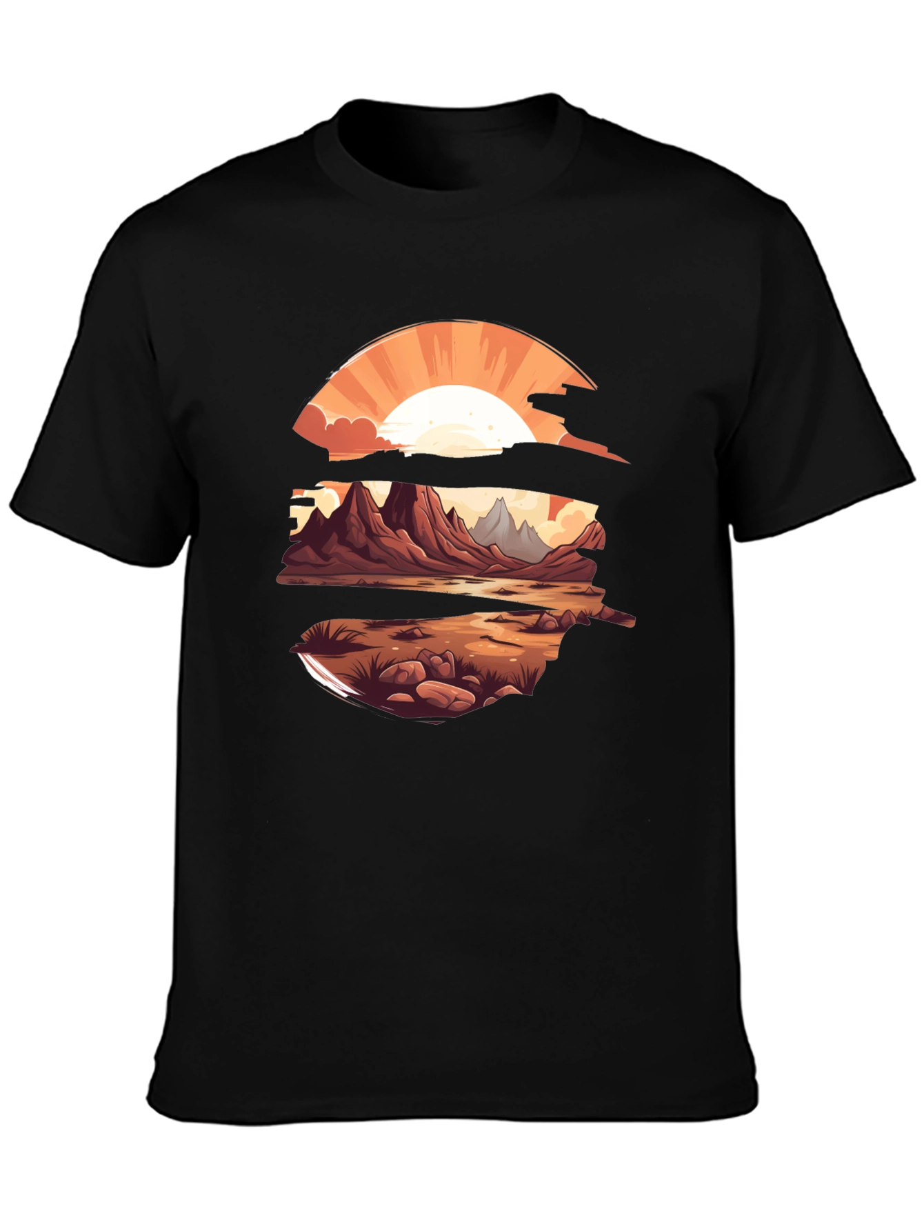 Sunset Landscape Graphic Tee - Stylish Comfort