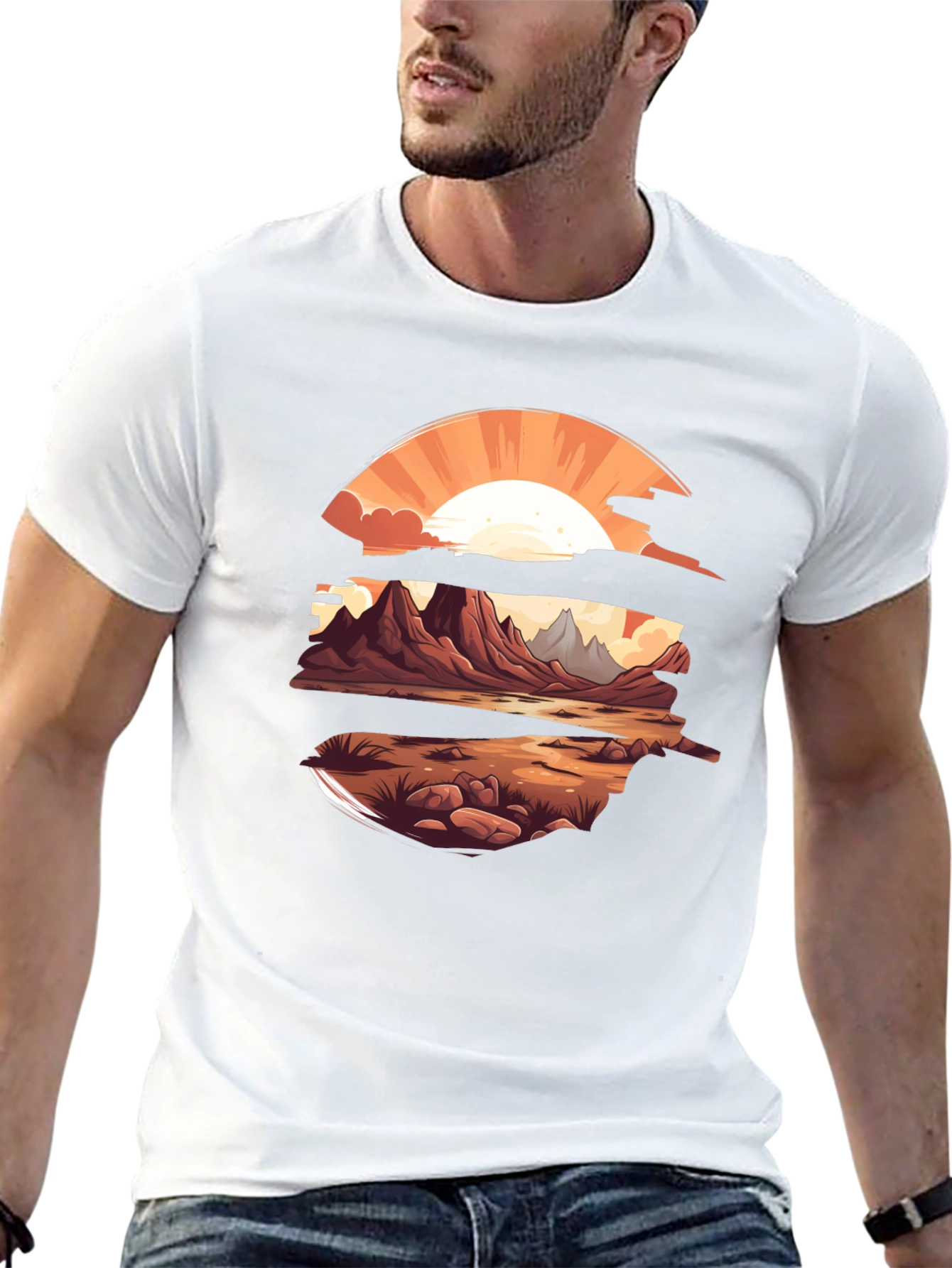 Sunset Landscape Graphic Tee - Stylish Comfort